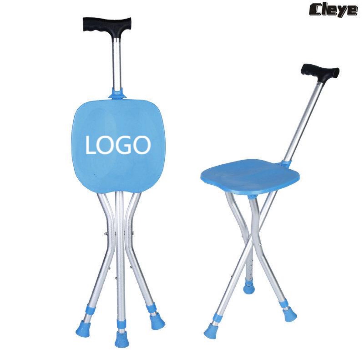Custom Logo Aluminum Folding Cane Stool 1