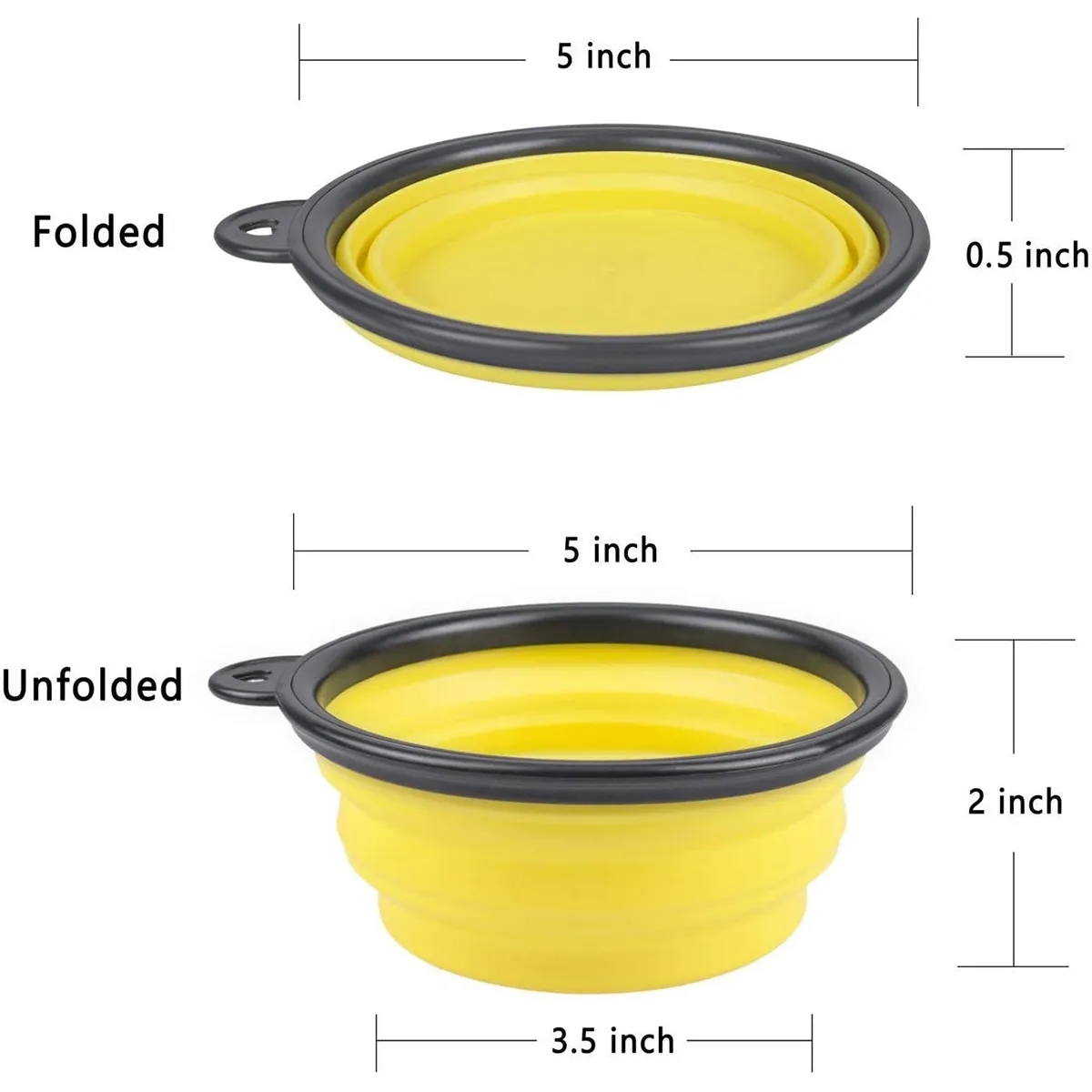 12oz Portable Collapsible Pet Bowl Carabiner Clip 3