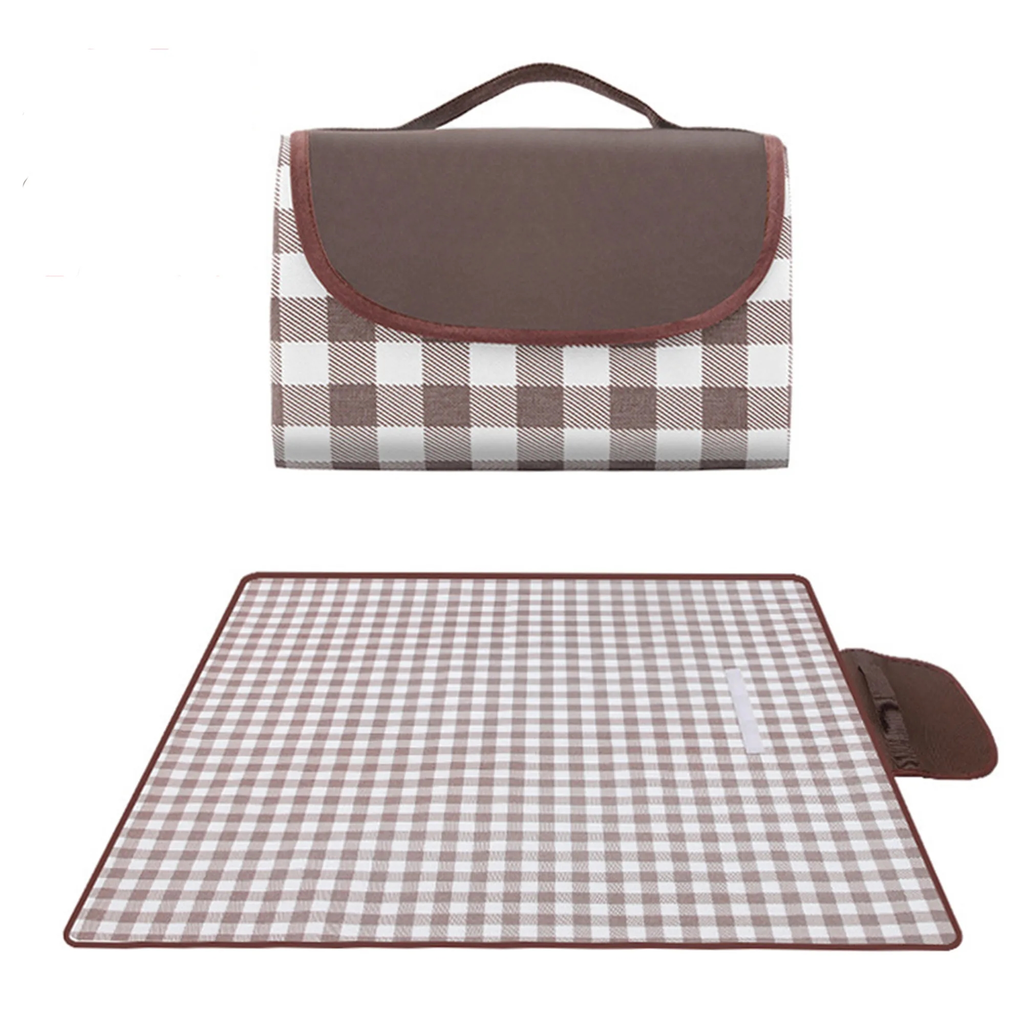 MOQ 30 Foldable Plaid Picnic Mat 79"L x 60"W 1