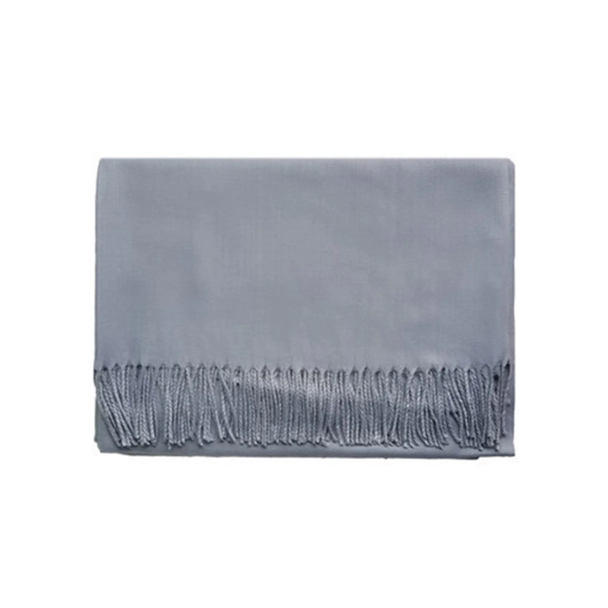 Solid Shawl Wrap Scarf With Fringes 6