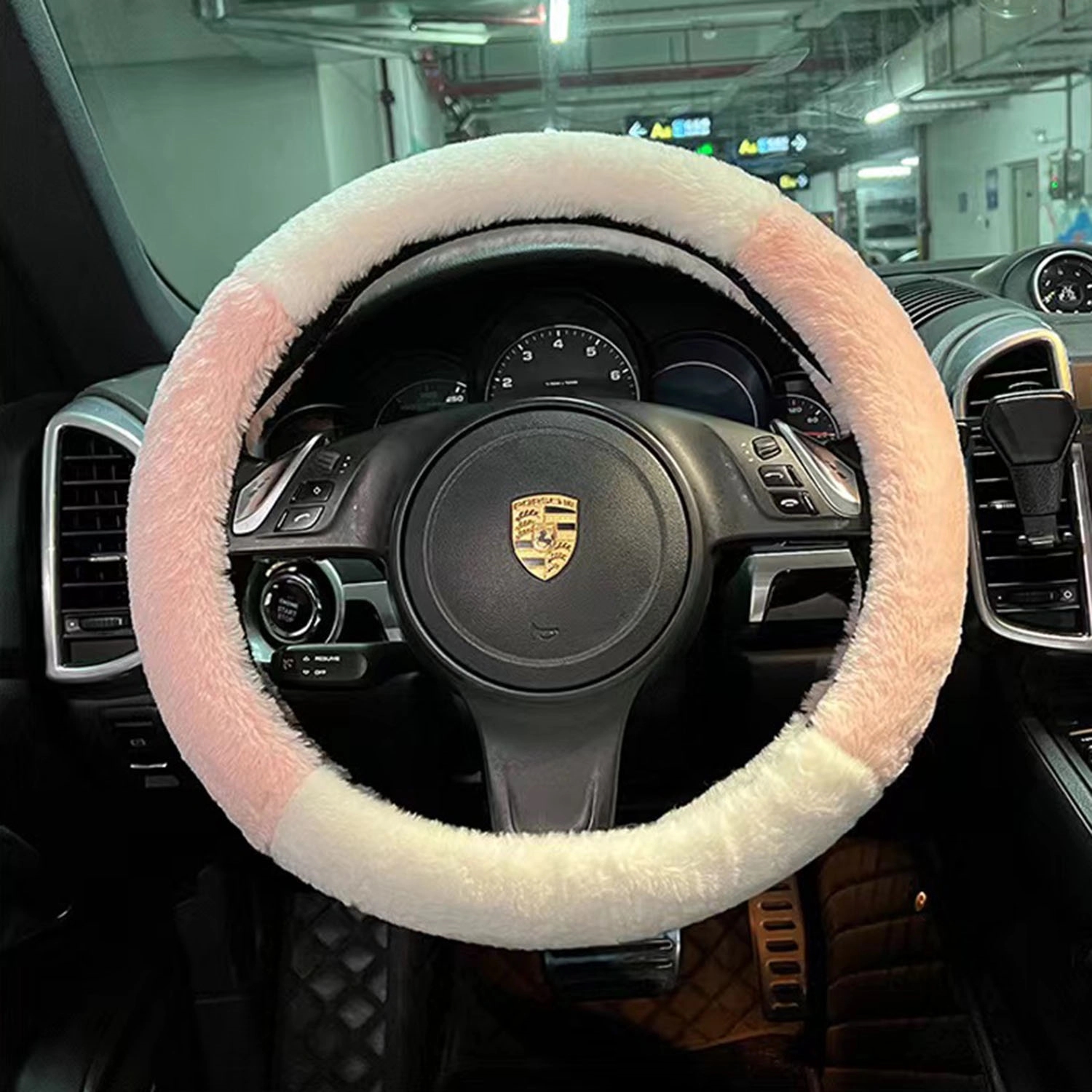 Elastic Microfiber Plush Steering Wheel Cover 3