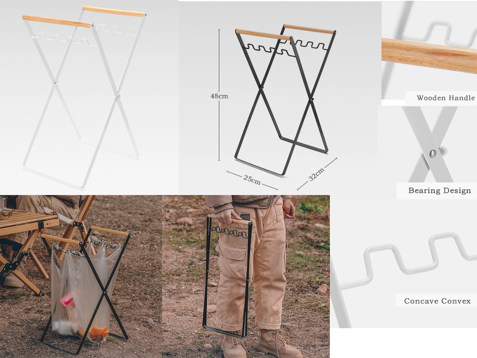 Foldable Outdoor Garbage Rack 4