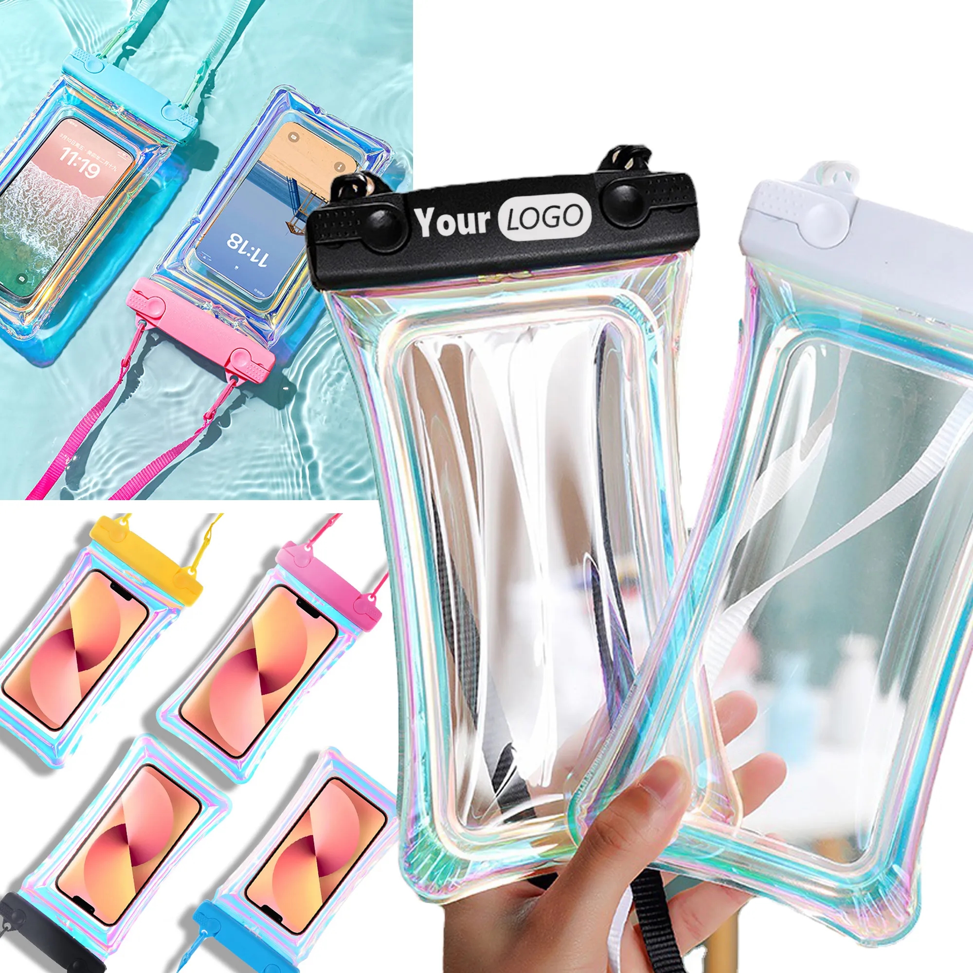 MOQ 20PCS PVC Radium Shooter Waterproof Phone Pouch Case 5