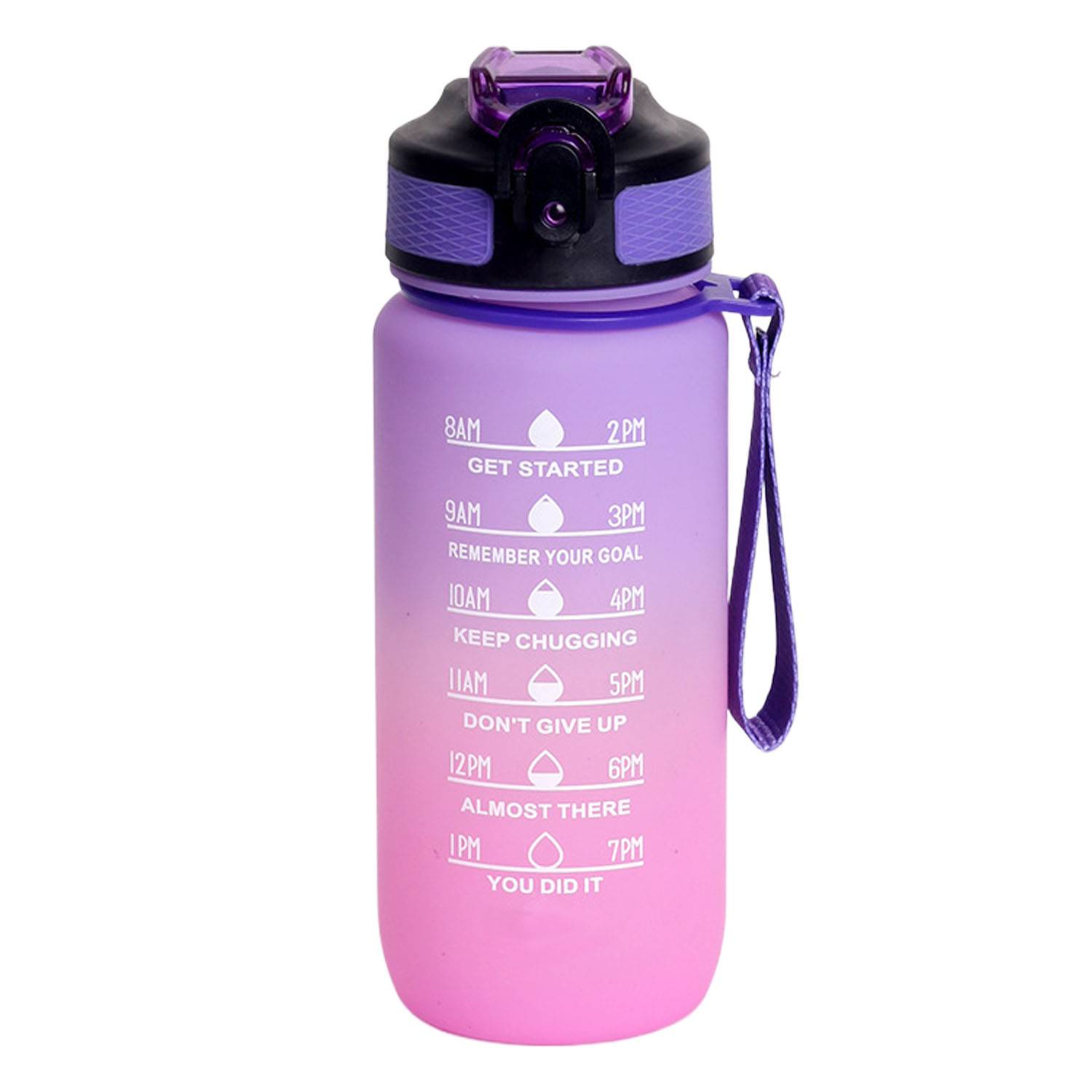 20oz Gradient Plastic Sports Bottle Lockable Straw Lid 11