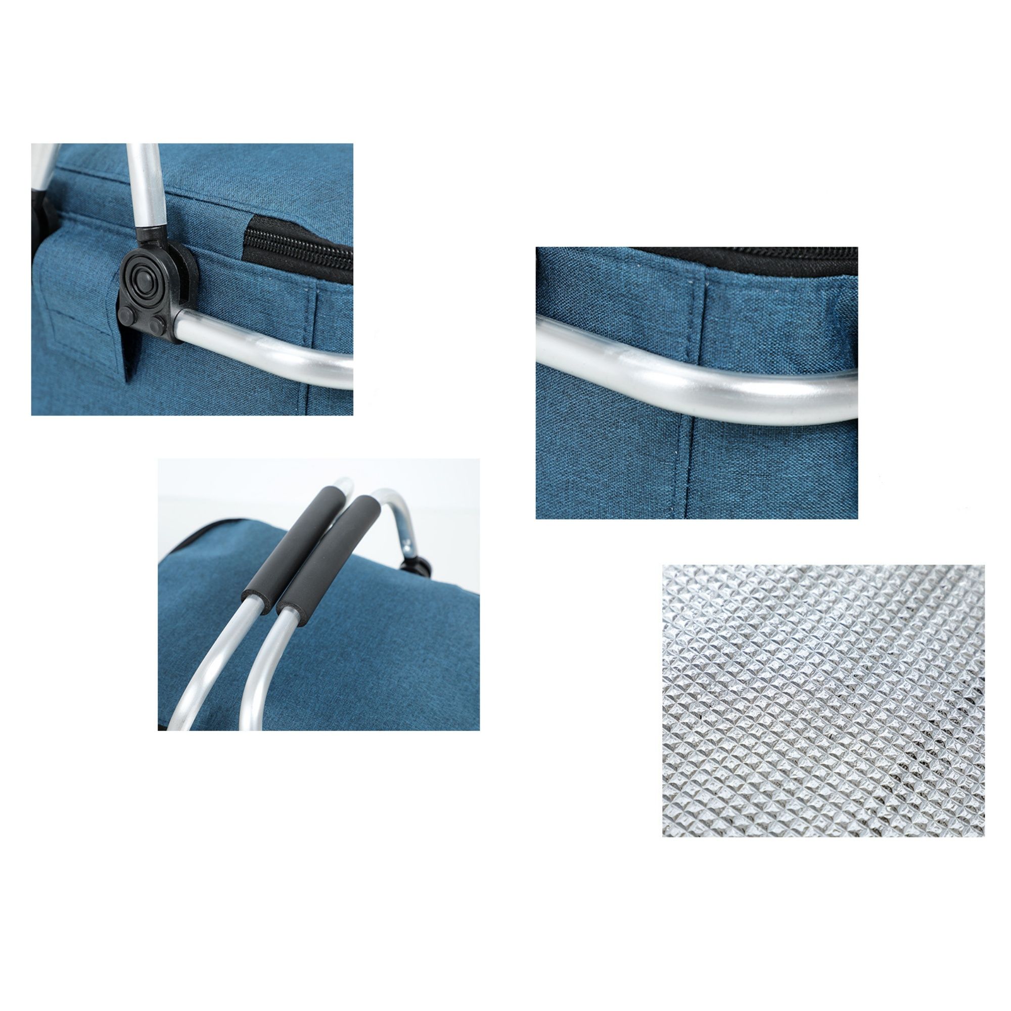 12.8L Solid Color Foldable Insulated Picnic Basket 2
