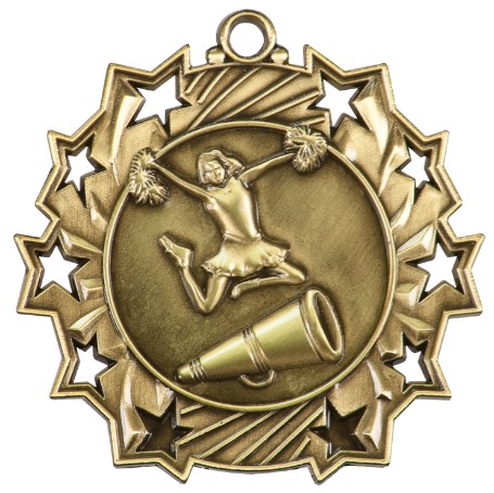 Cheerleading Ten Star Medal, 2-1/4" 2