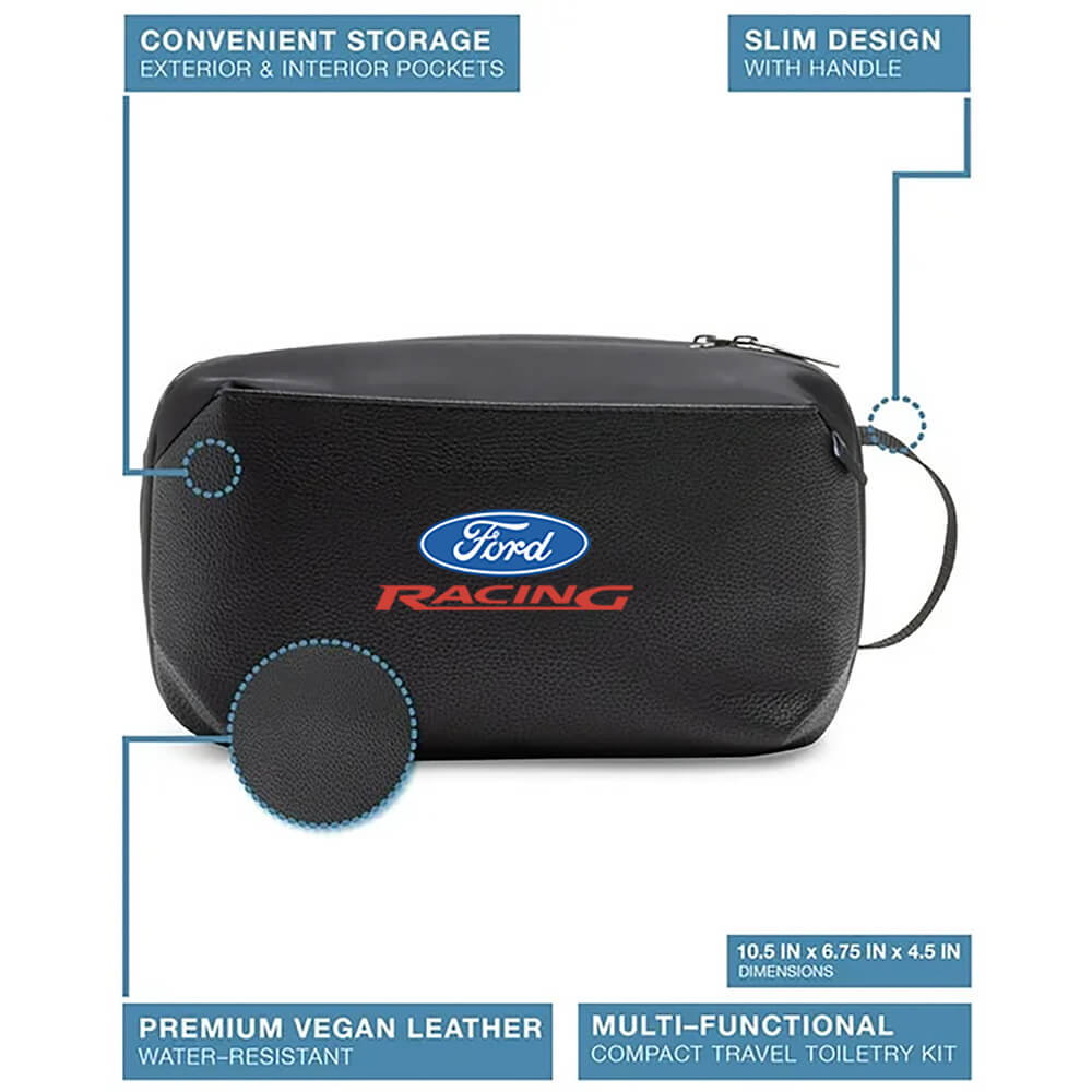 Brookstone Compact Toiletry Kit Vegan Leather Travel Bag 3