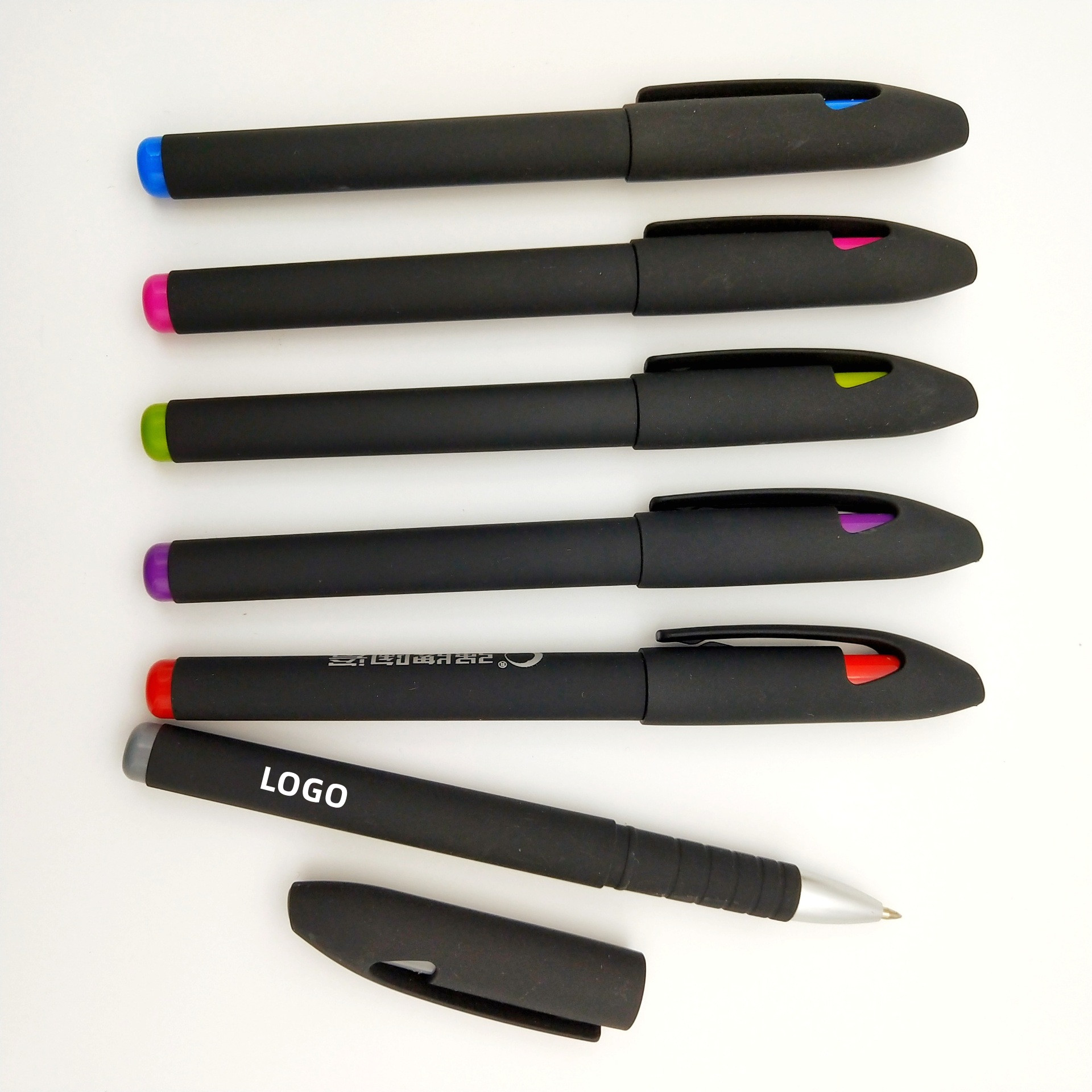 Student exam office gel pen advertising promotion insert sleeve plastic pen custom logo insert 2