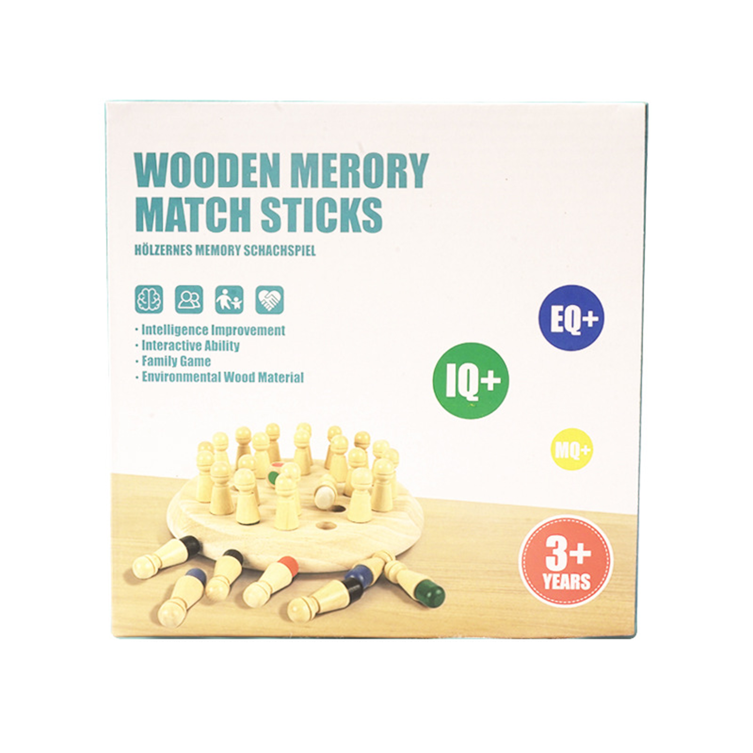 Wooden Memory Match Stick Chess Game Board Puzzles 9