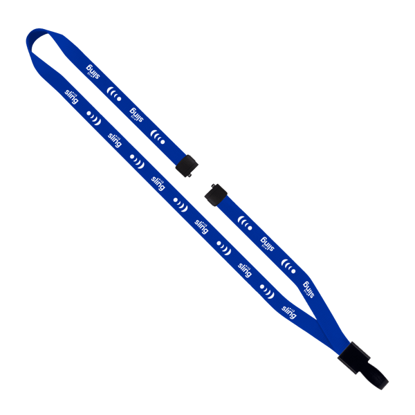 1/2" Polyester Lanyard with Non-Swivel Plastic Hook 46