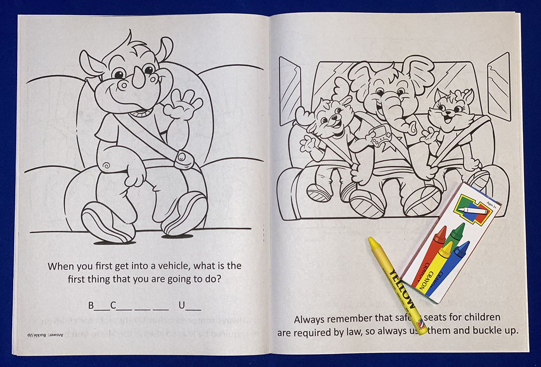 COLORING SET - Seat Belt Safety Coloring Book Fun Pack 4