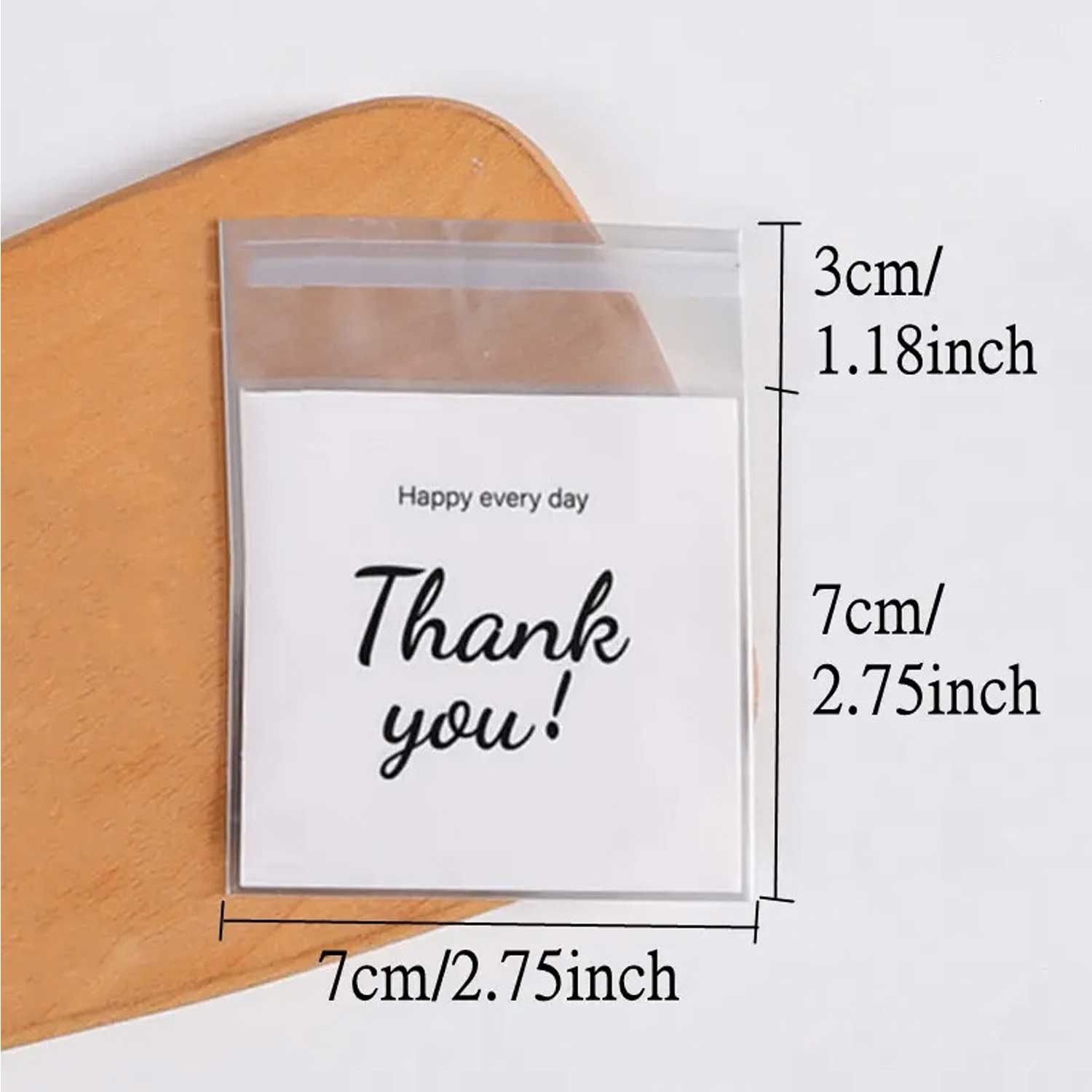 2.75x2.75", 4x4", 5x5" Self-Sealing 'Thank you' Bags 2