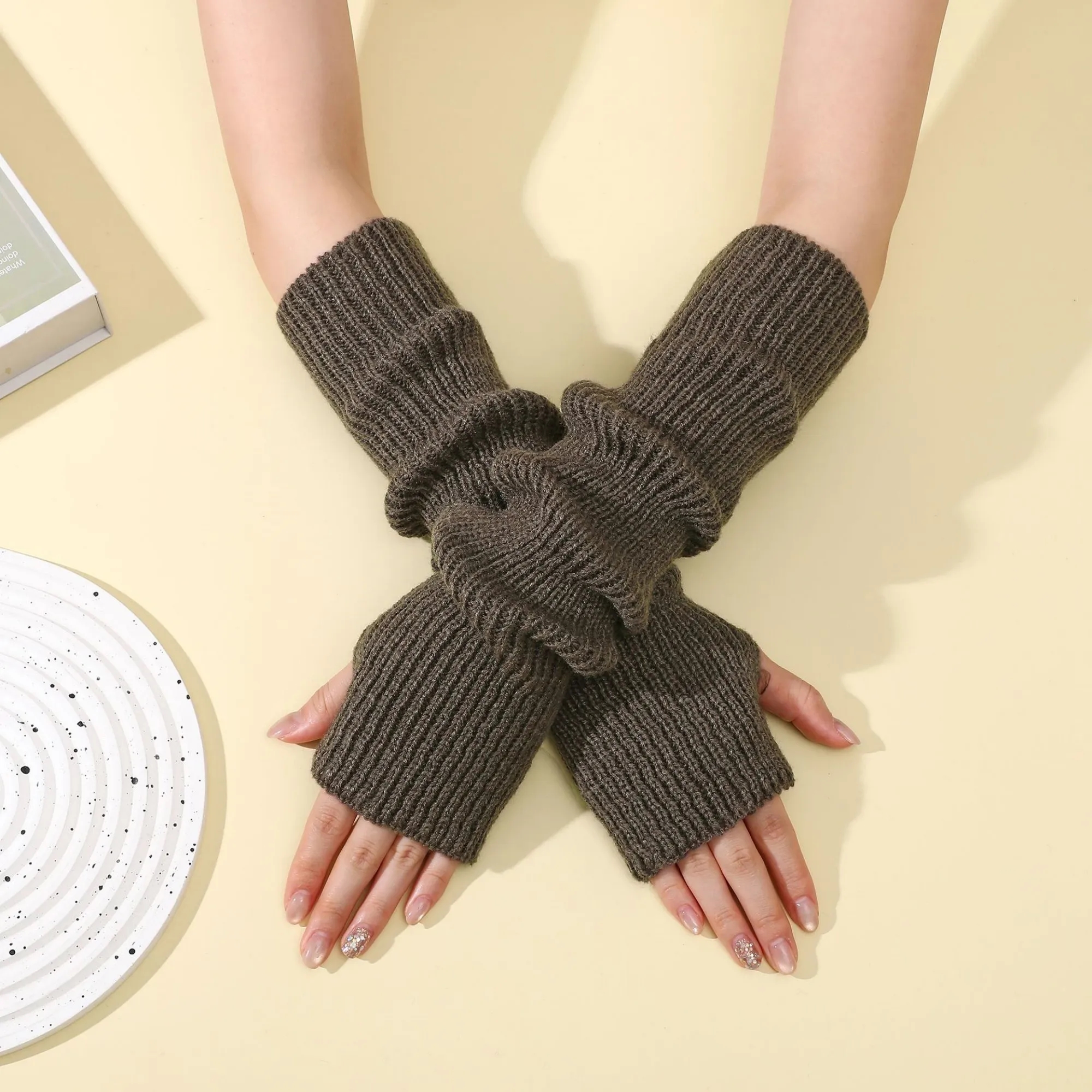 Long Fingerless Knit Winter Arm Warmers 18