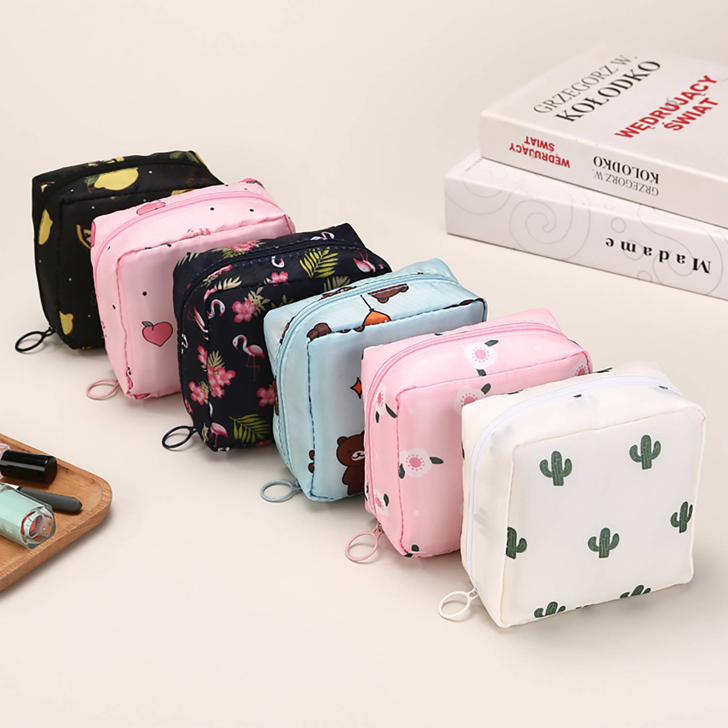 Cute cartoon-style,big capacity, sanitary napkin storage bag 1