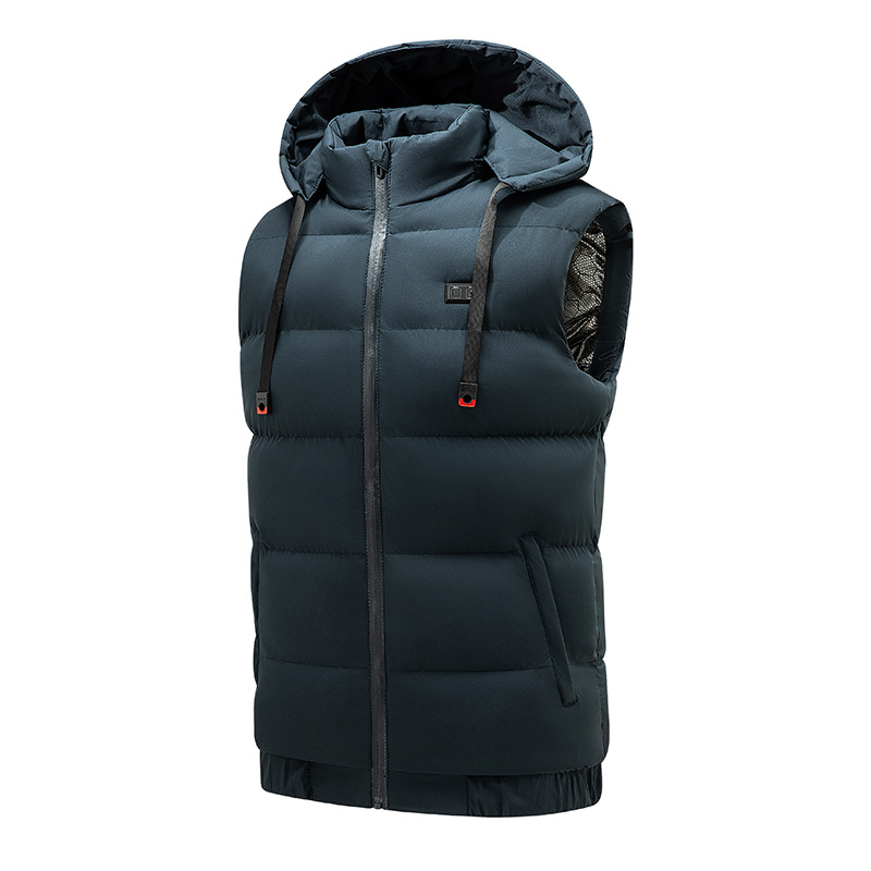9 Areas Heated Vest Removable Hat w/Two Button Control 7