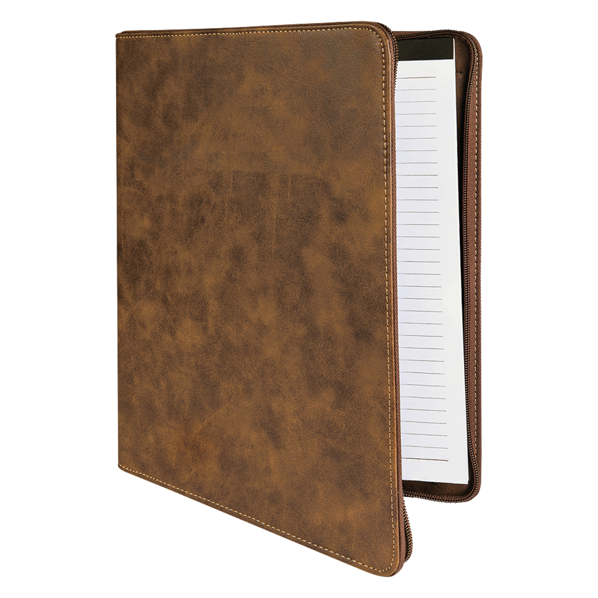 9" x 12" Leatherette Rustic/Gold Portfolio with Zipper 9