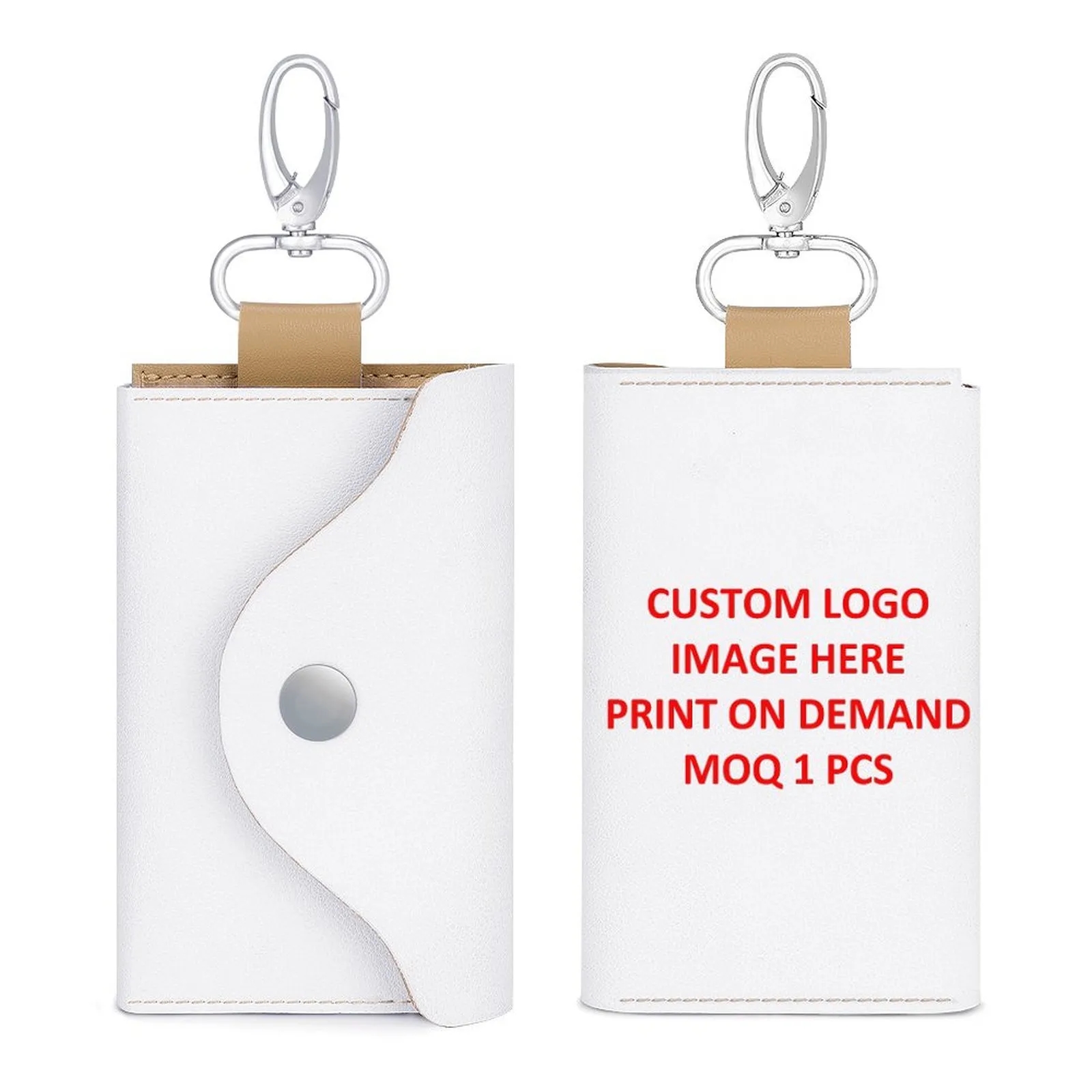 Custom Leather Key Pouch with Logo Bulk Wholesale for Promotional Gifts 2