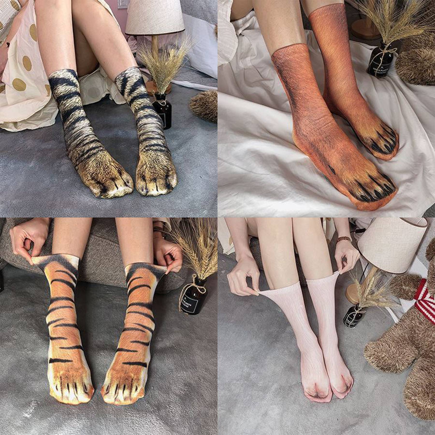 Full color printed 3D animal socks 4