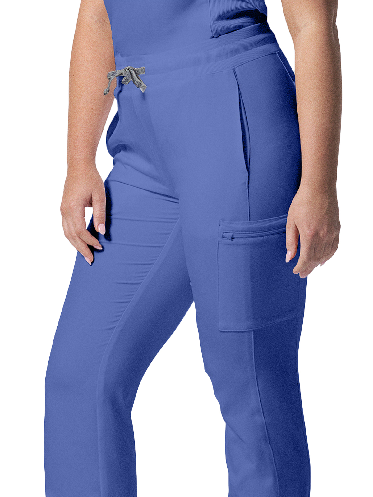Landau - Forward - Women's Seven-Pocket Mid-Rise Rib-Knit Elastic Waist Cargo Pant 47