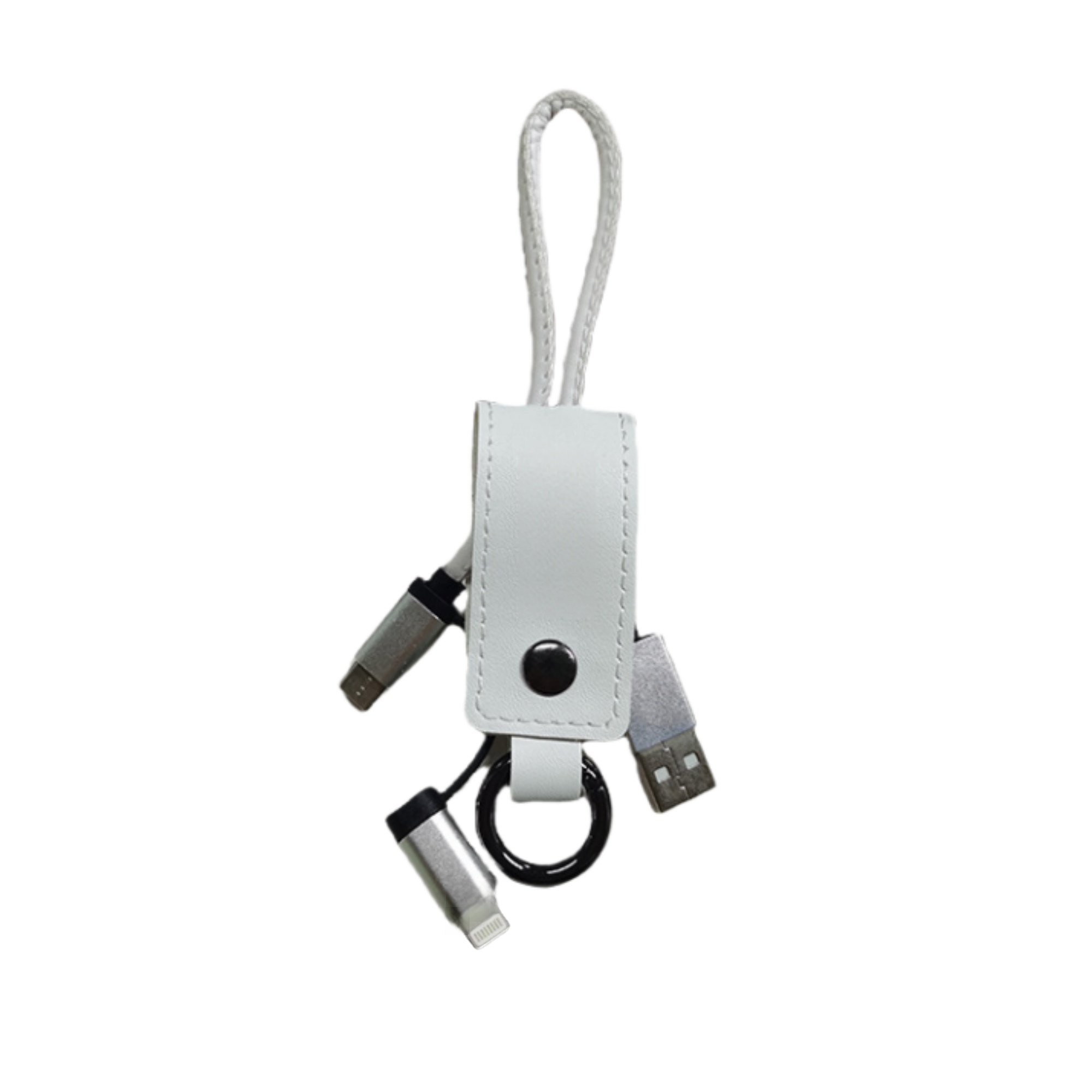3-in-1 PU Leather Charging Cable with Keychain 16