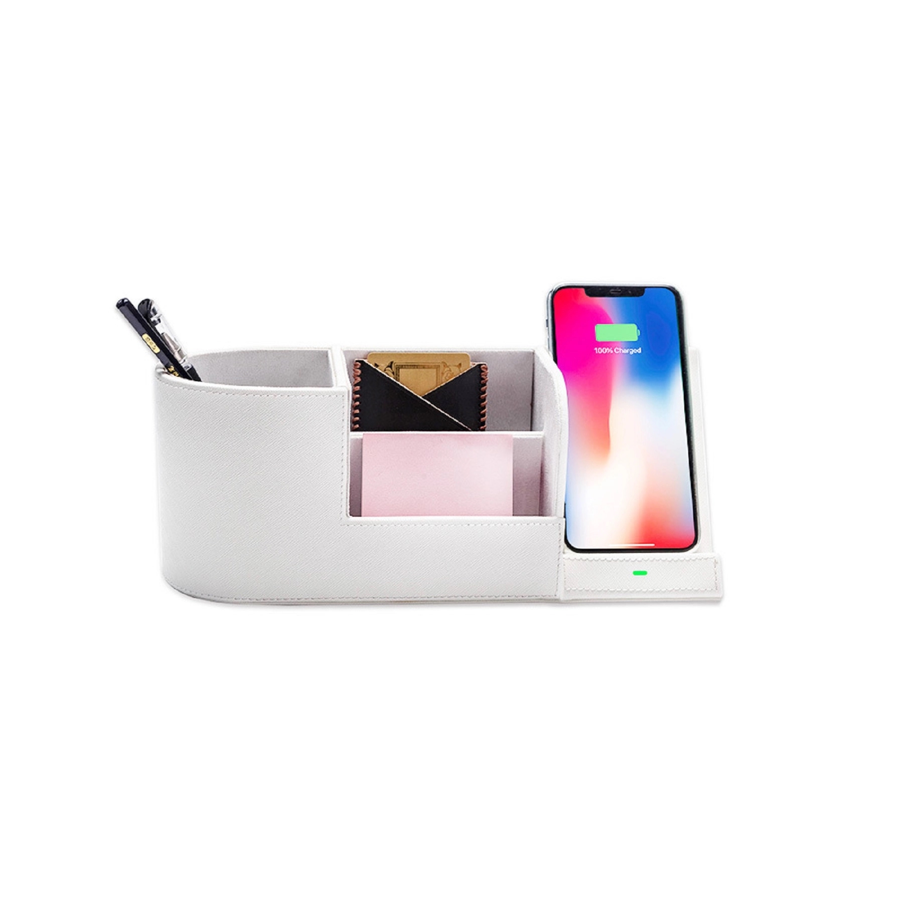10W QI Wireless Charger Desk Stand with Storage Box 4