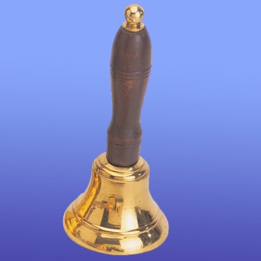 Genuine Brass School Bell with Wooden Handle 1