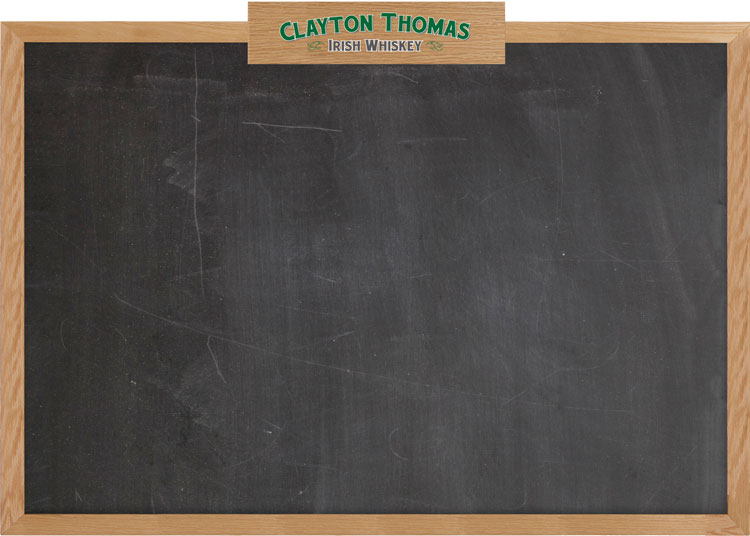 Oak Frame Wall Chalkboard with Header 36"w x 24"h