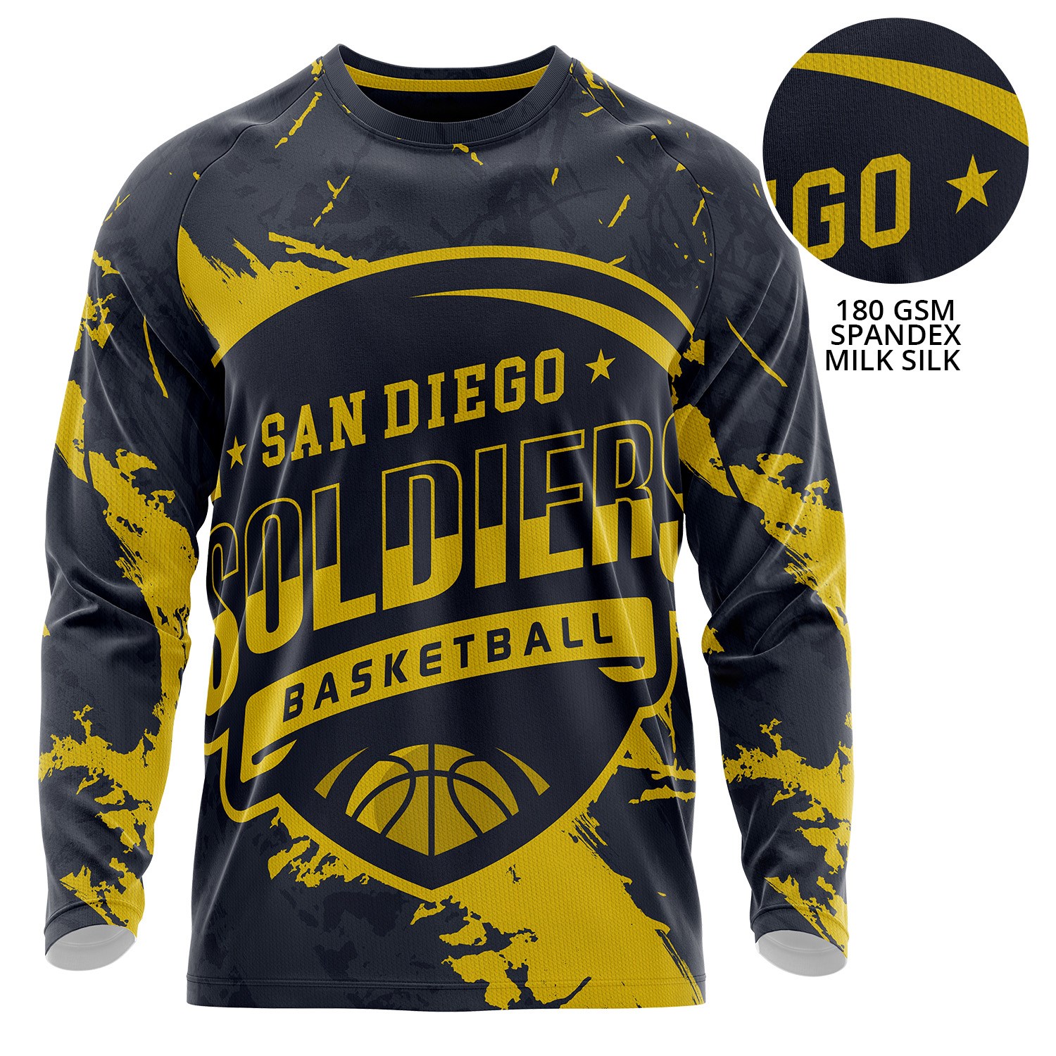 Unisex 180 GSM Spandex Milk Silk Sublimation Performance Long Sleeve T-shirt 4