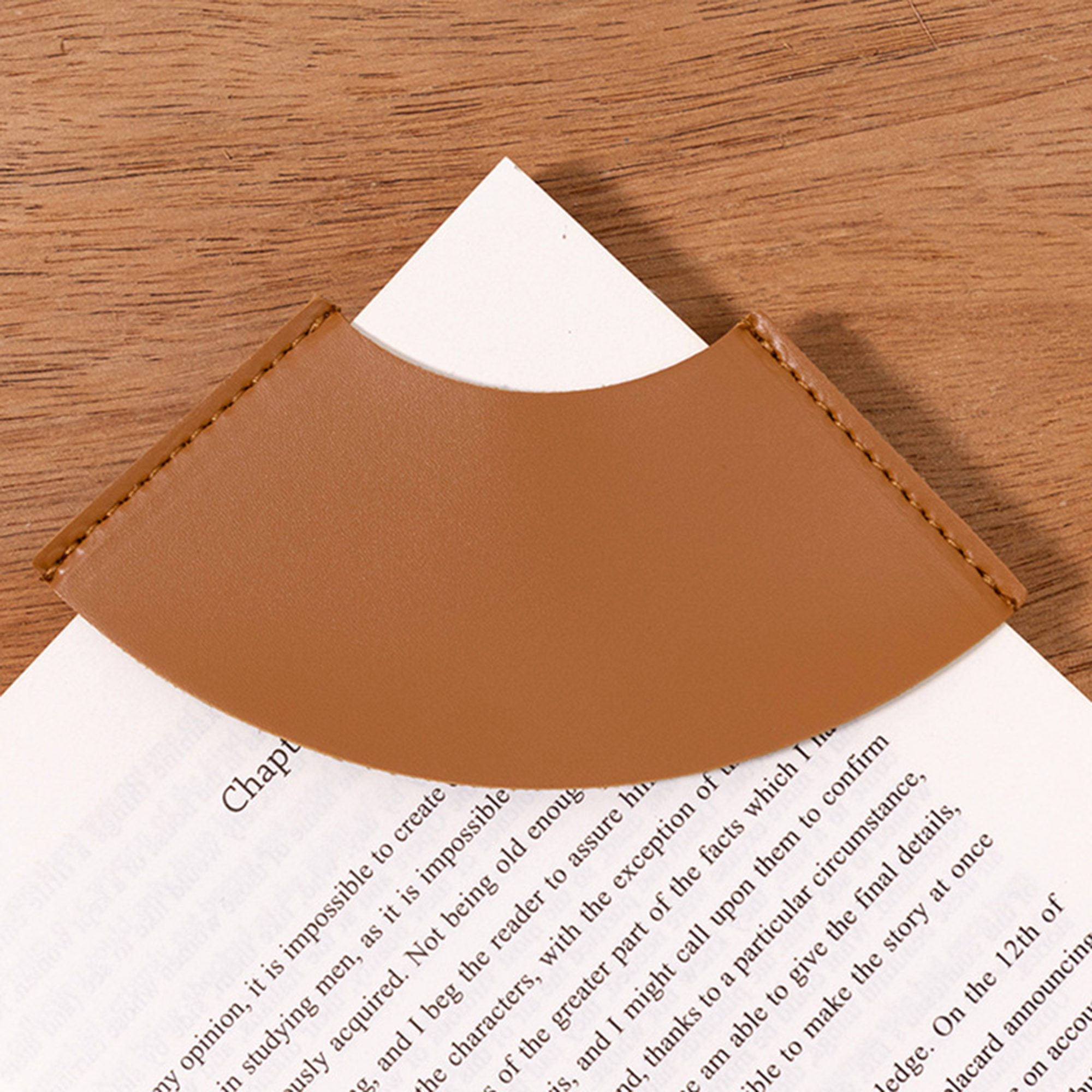 Leather Sector Shaped Bookmark 3