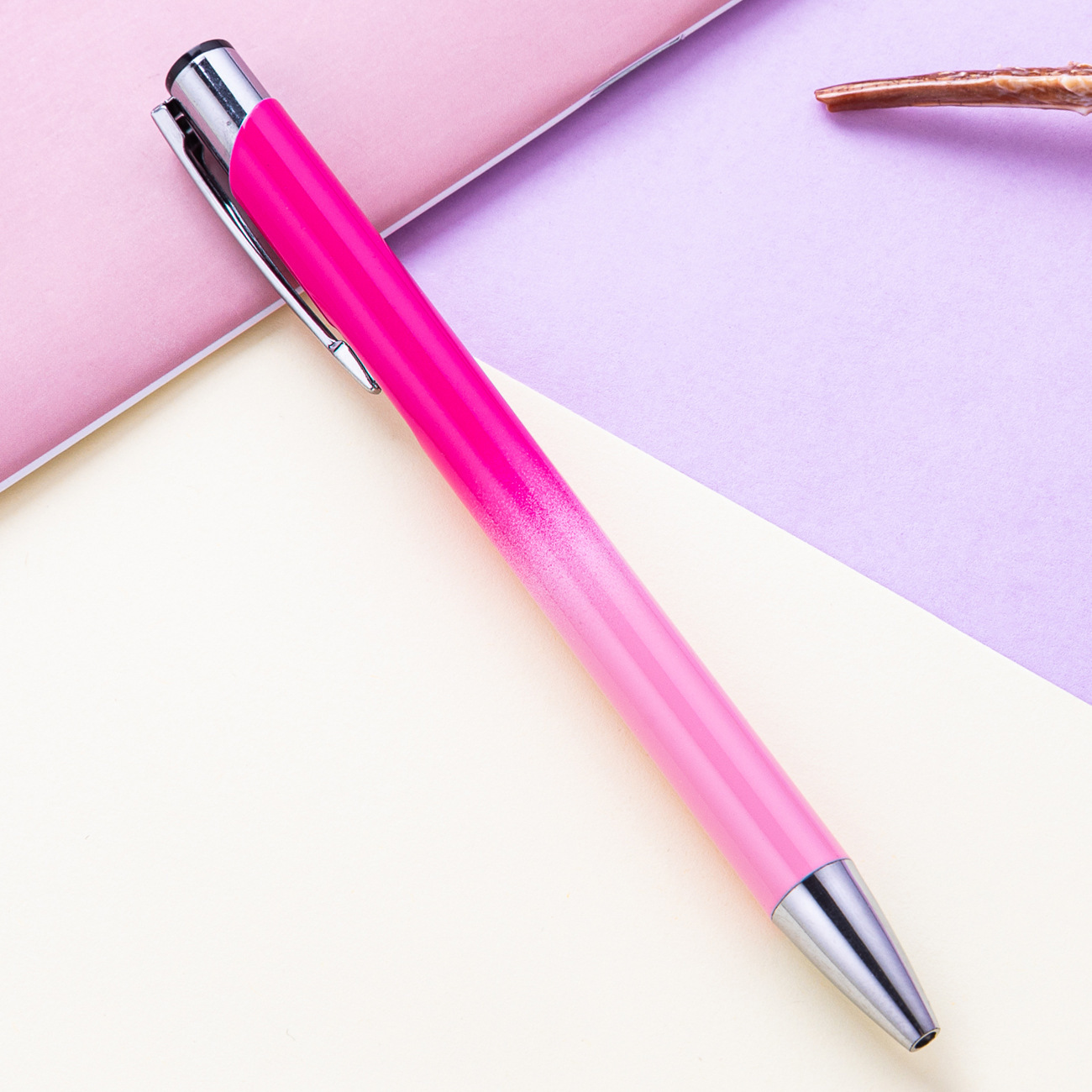 Gradient Color Ballpoint Pen with Metal Clip 6