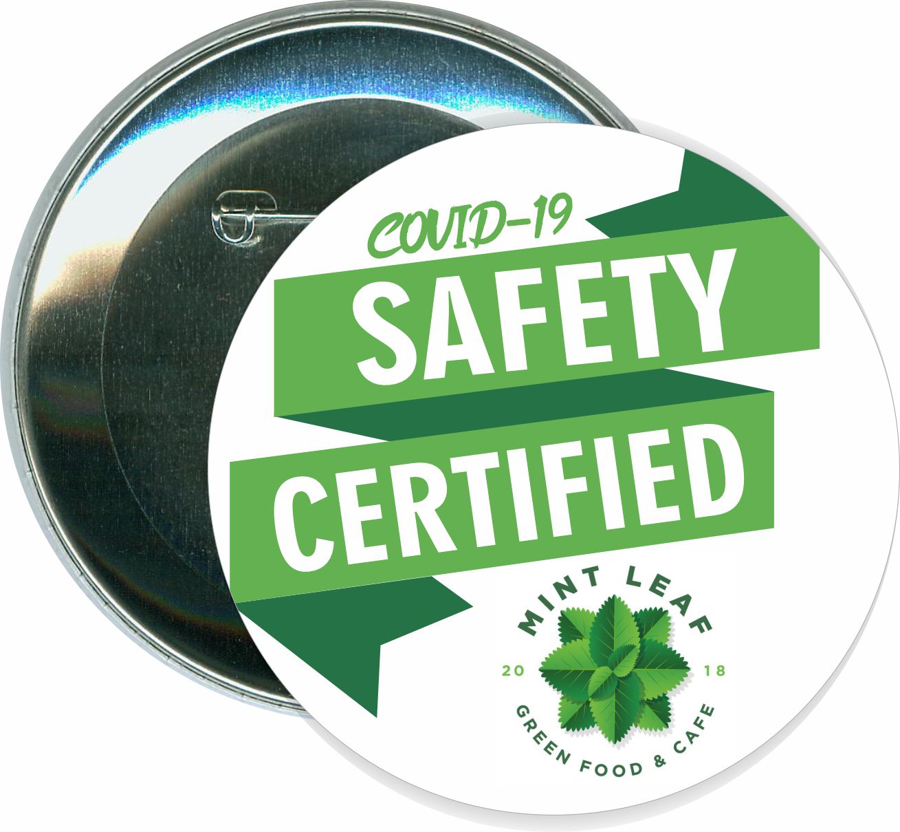 Safety Certified, COVID-19, Coronavirus Button 2