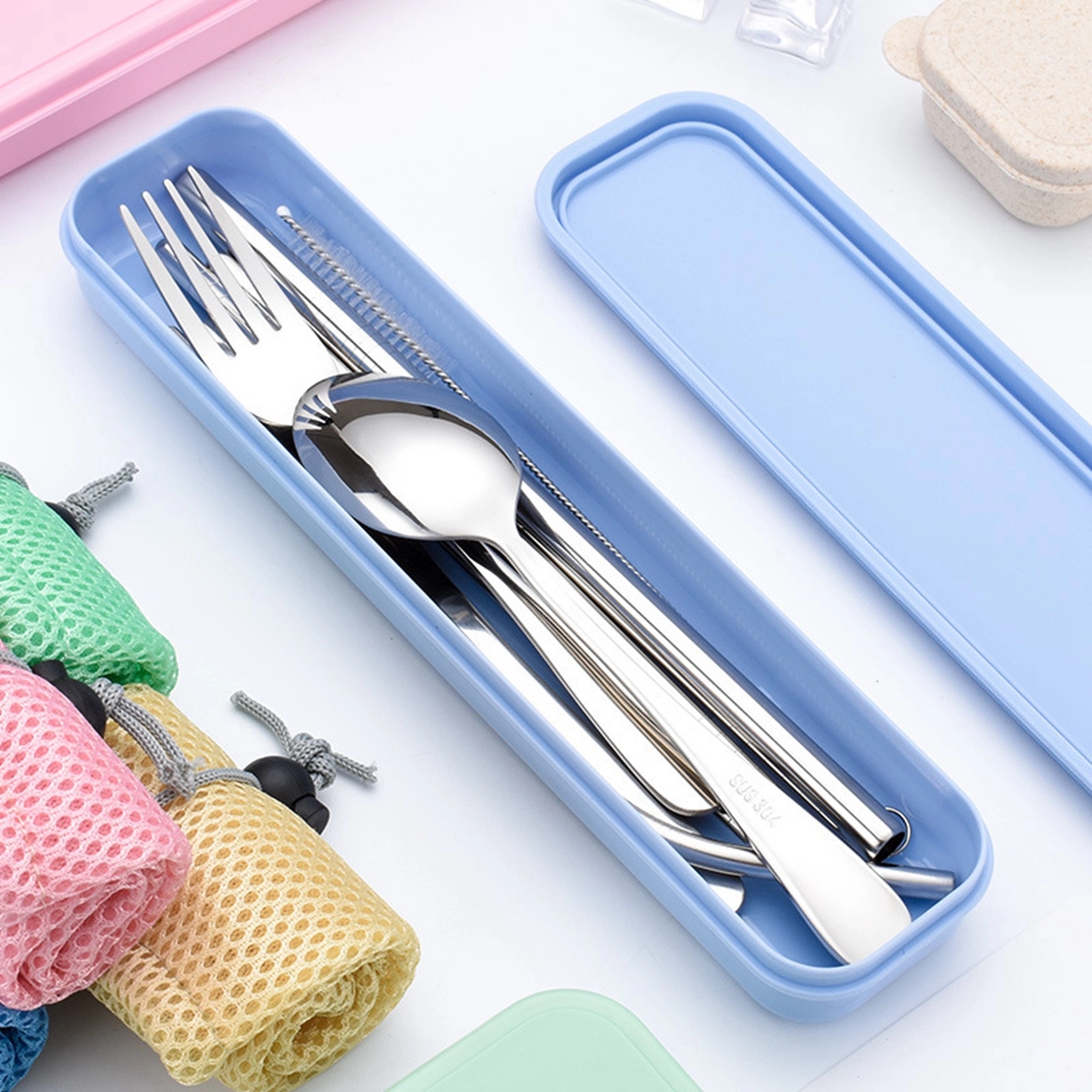 Reusable Student 7 Pieces Flatware Set 7