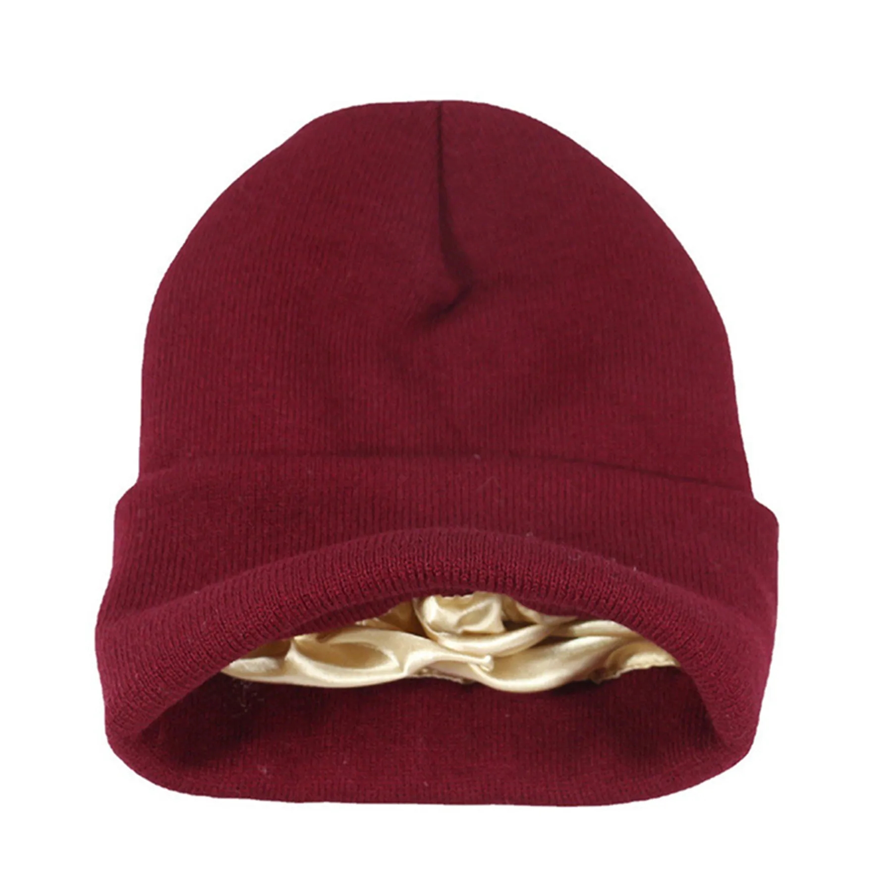 Silk Lining Soft Slouchy Warm Cuffed Beanie Hat 6