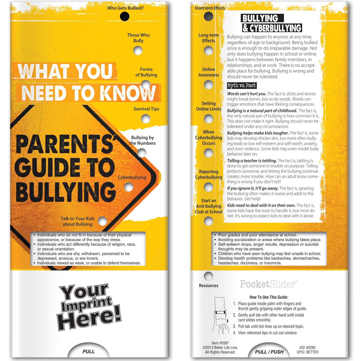 Pocket Slider - What You Need to Know: Parents' Guide to Bullying 2