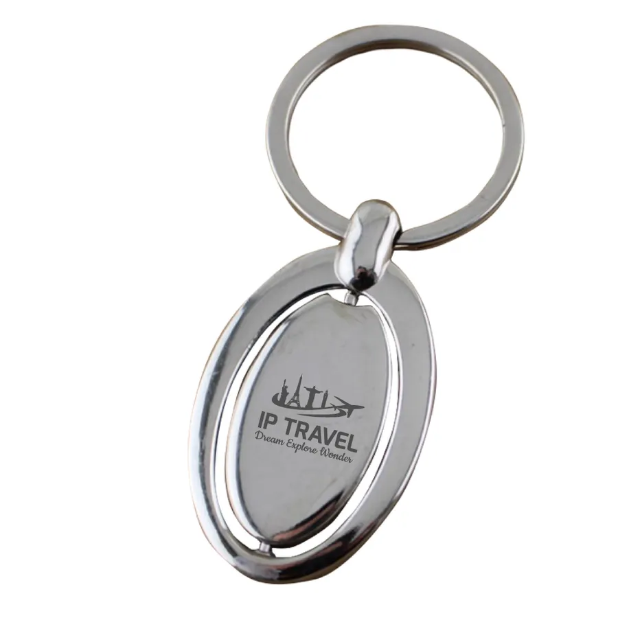 Spinning Oval Metal Keychain 7