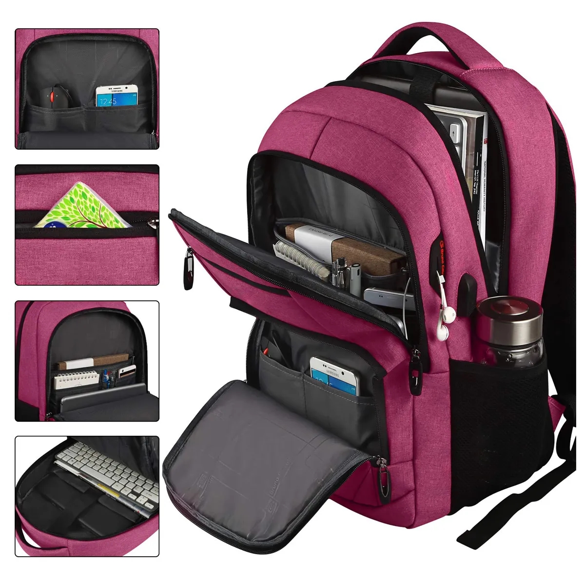 Luxury 15.6" Travel Laptop Backpack with USB Charging Port 4