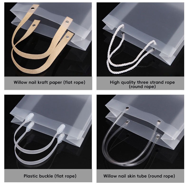 White Clear Frosted Plastic Gift Bag 4