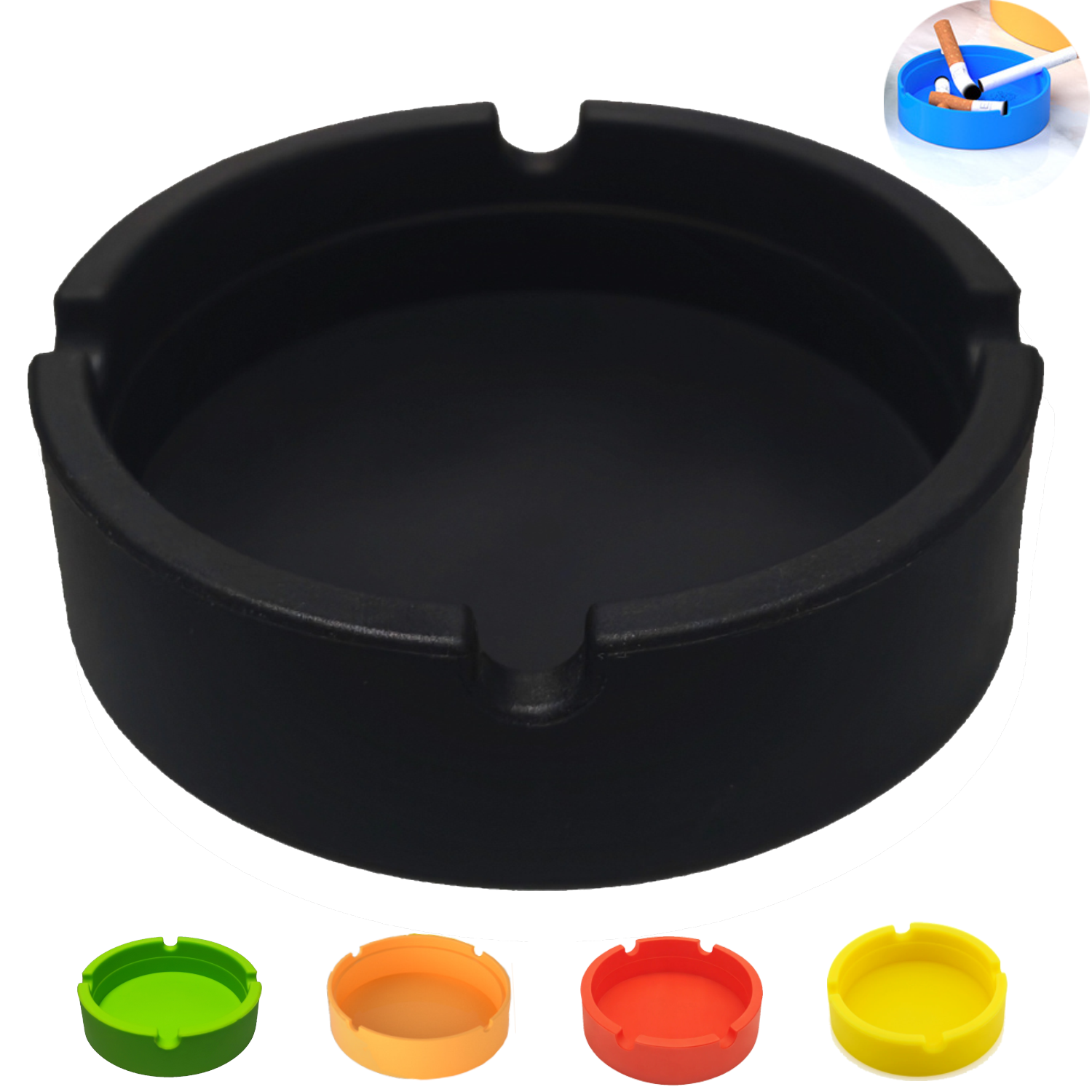 Heat Resistant Round Silicone Ashtray 3