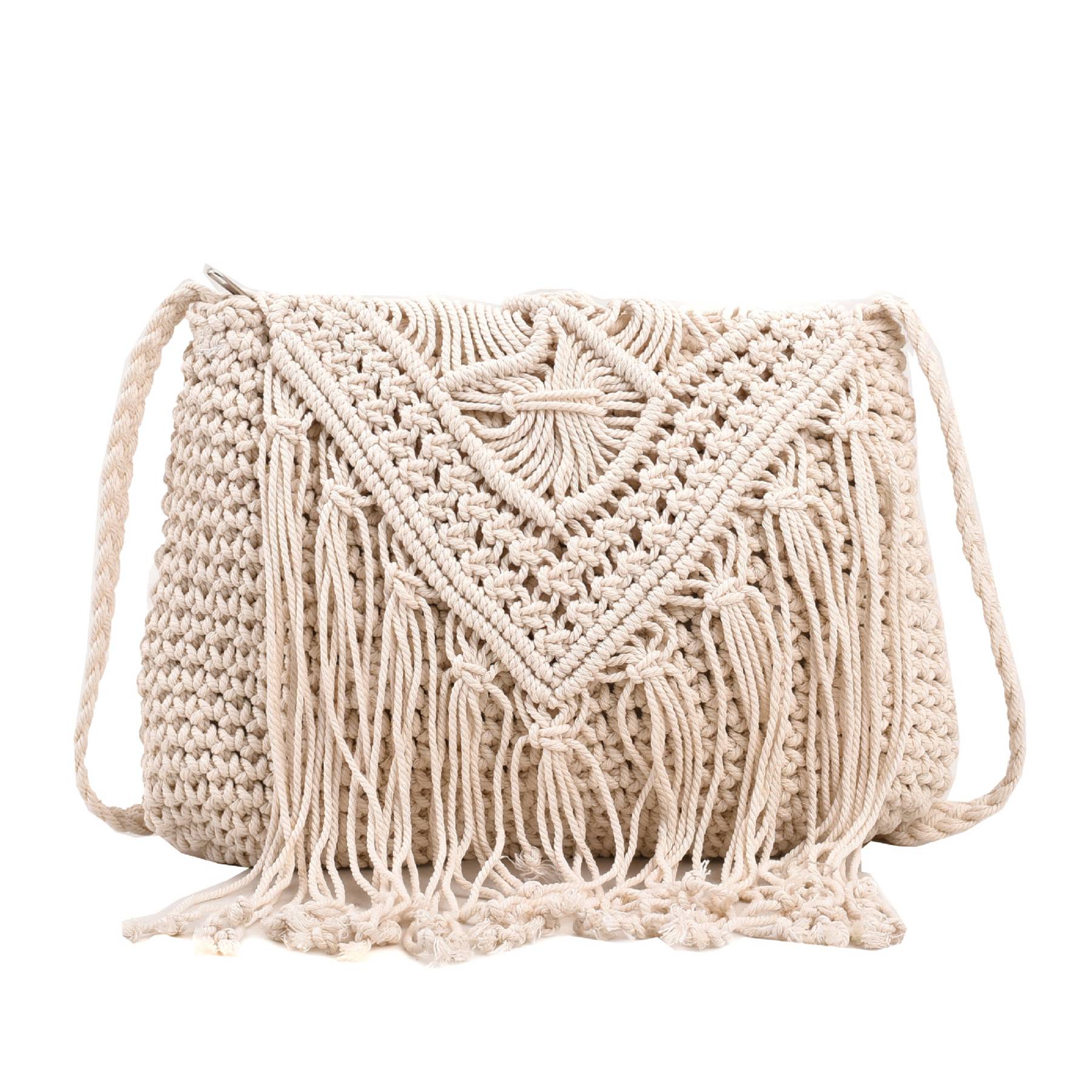 Jute Straw cotton tassel shoulder cross-body bag 2