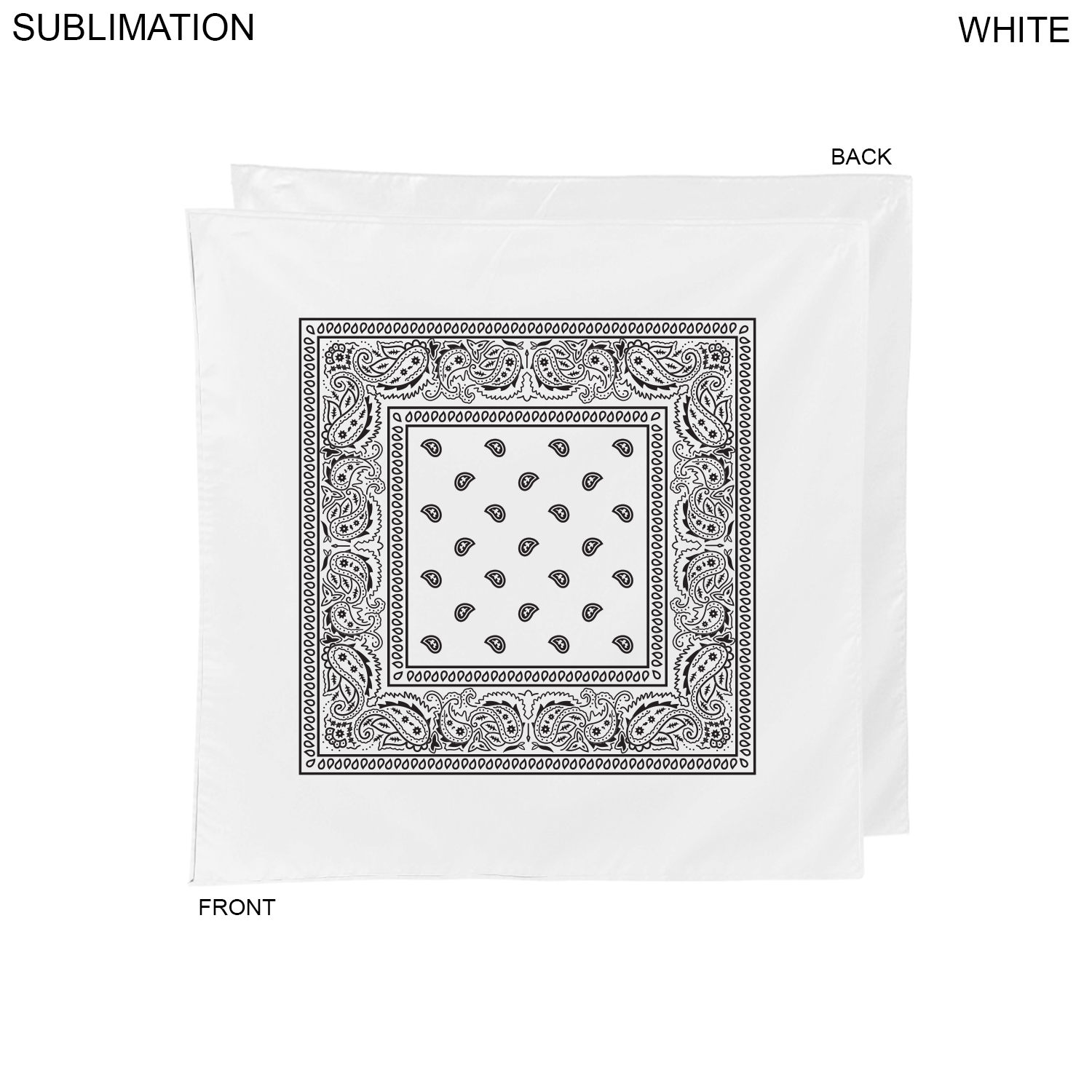 Paisley Bandana, 22x22, Sublimated Edge to Edge 1 side 8