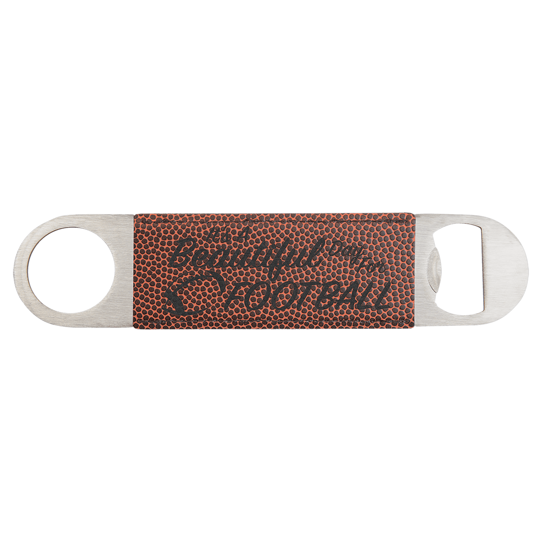 1 1/2" x 7" Football Leatherette Bottle Opener 1