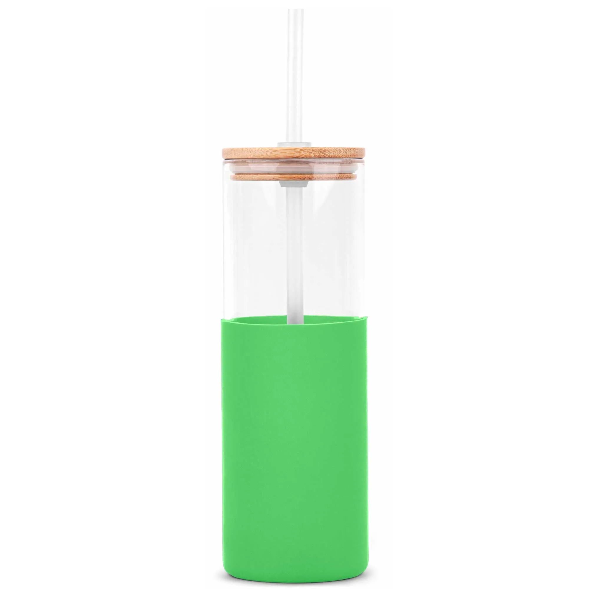 18oz. Glass Tumbler with Bamboo Lid, Straw & Silicone Sleeve 6