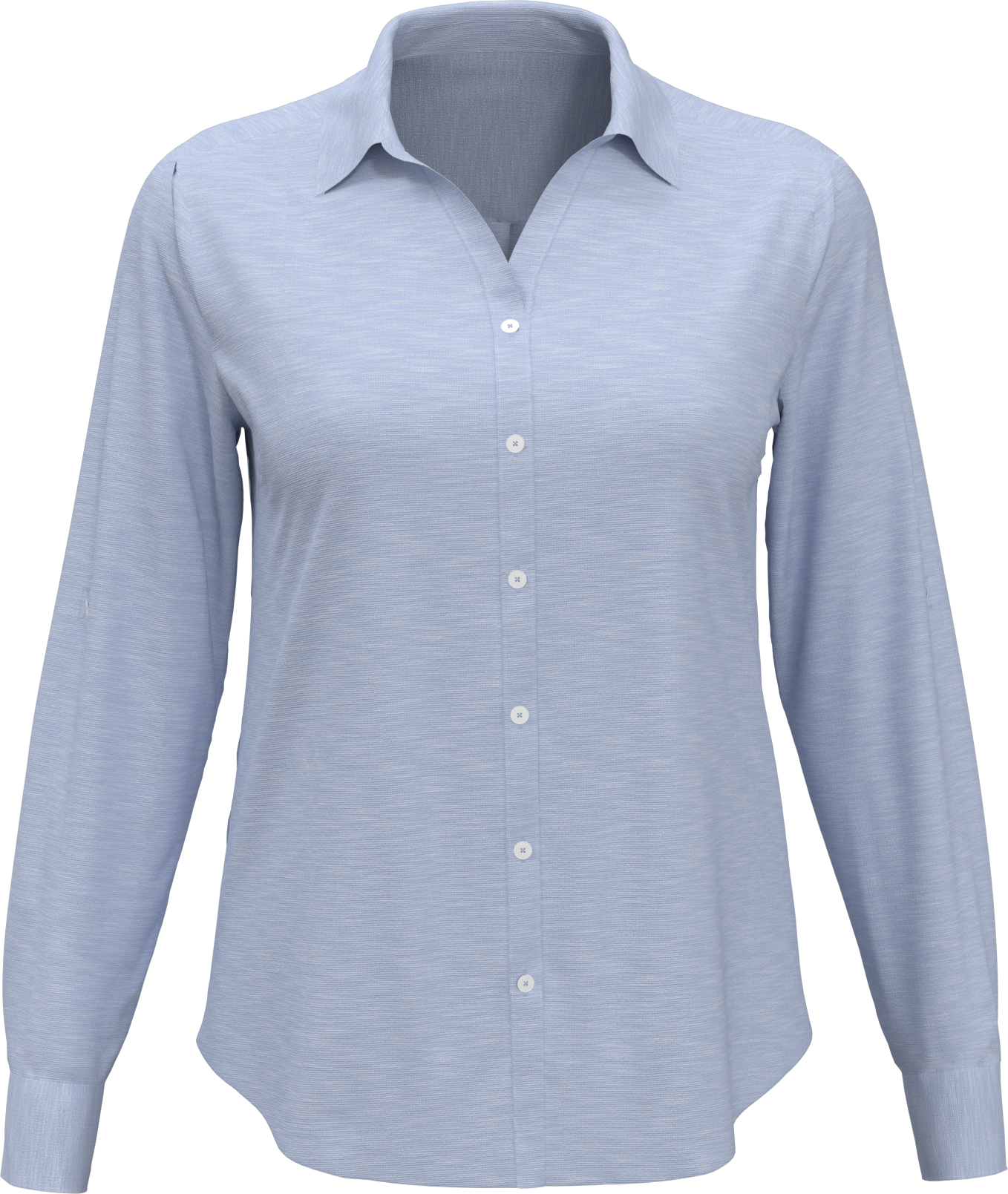 Heather Woven Long Sleeve Button Down Shirt 18