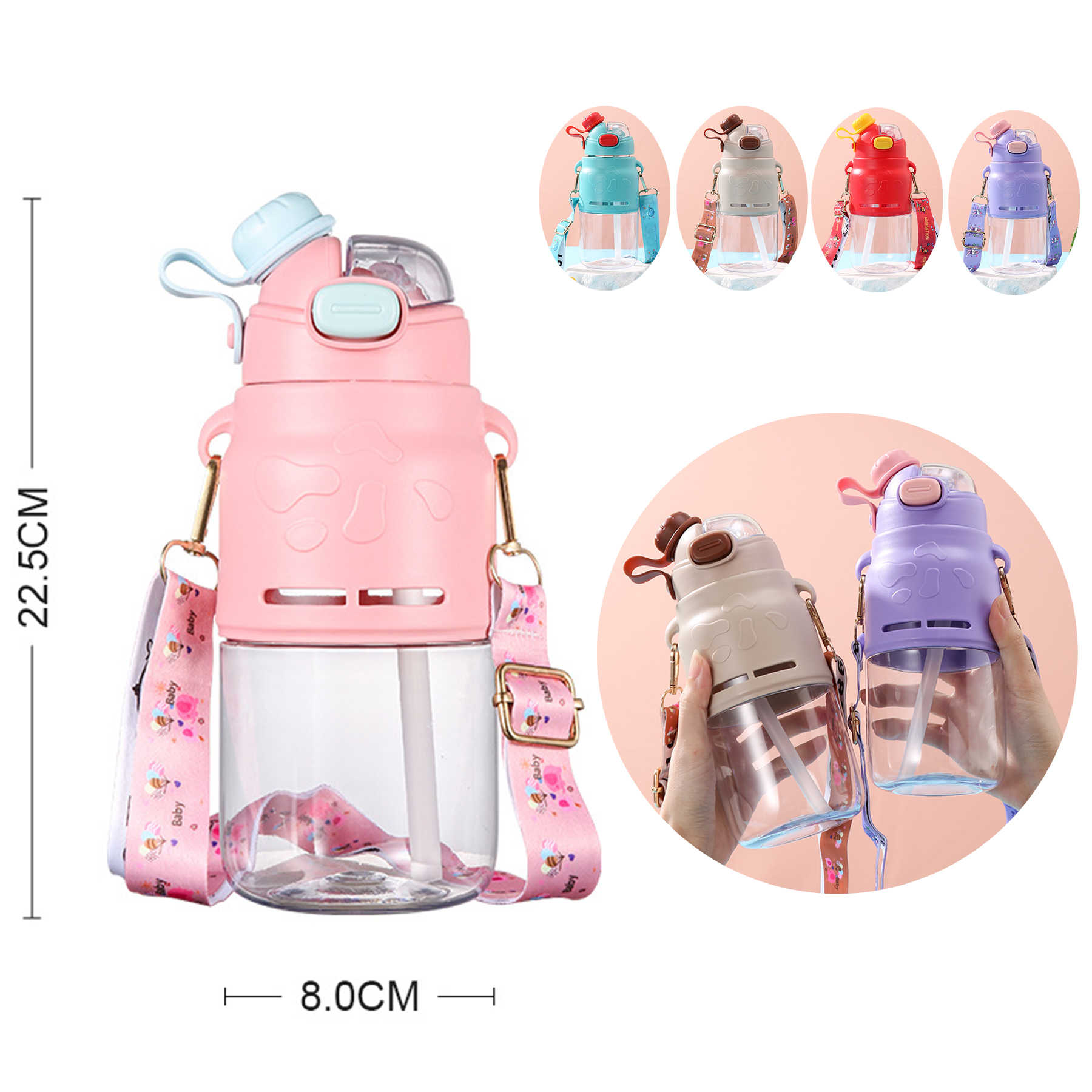 Water Bottle with Straw