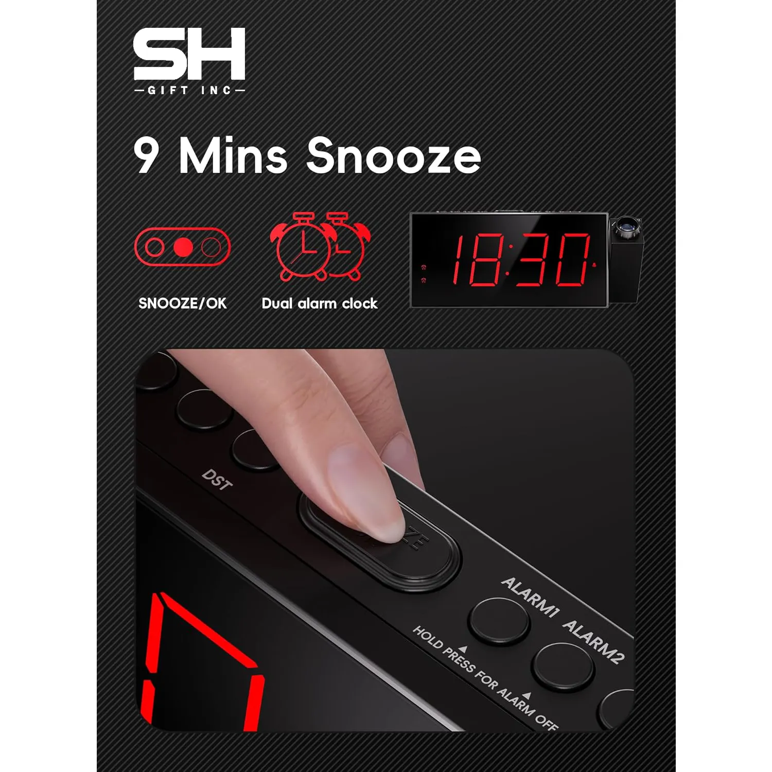 Digital Projection Alarm Clocks 6
