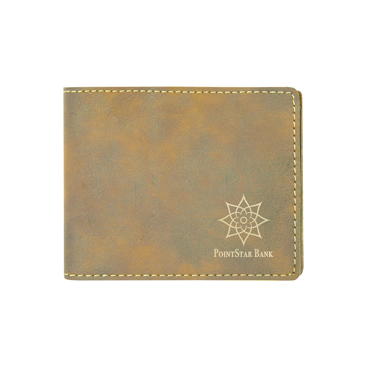 Rustic/Gold Leatherette Bifold Wallet 1