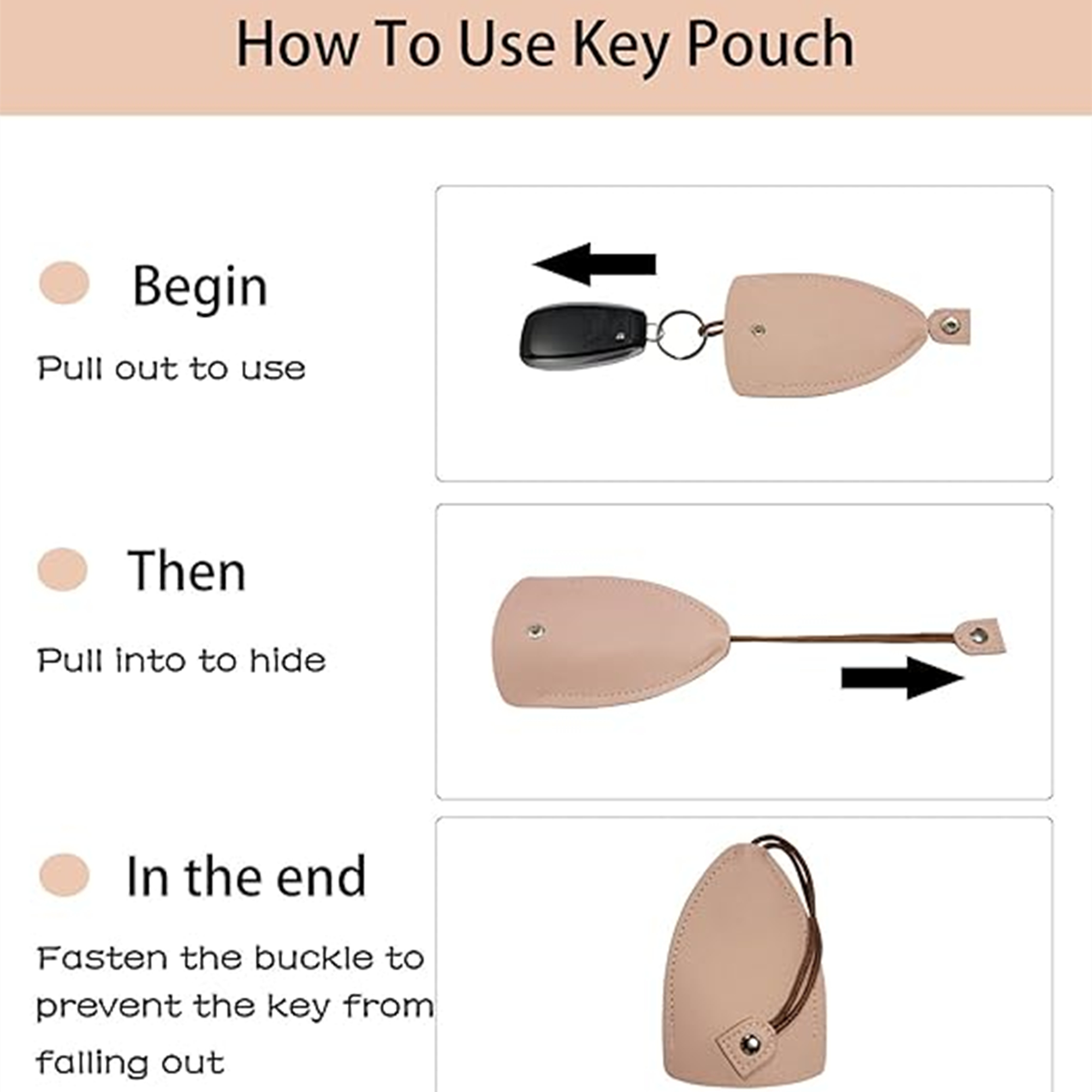 PU Leather Pull-Out Key Case 2