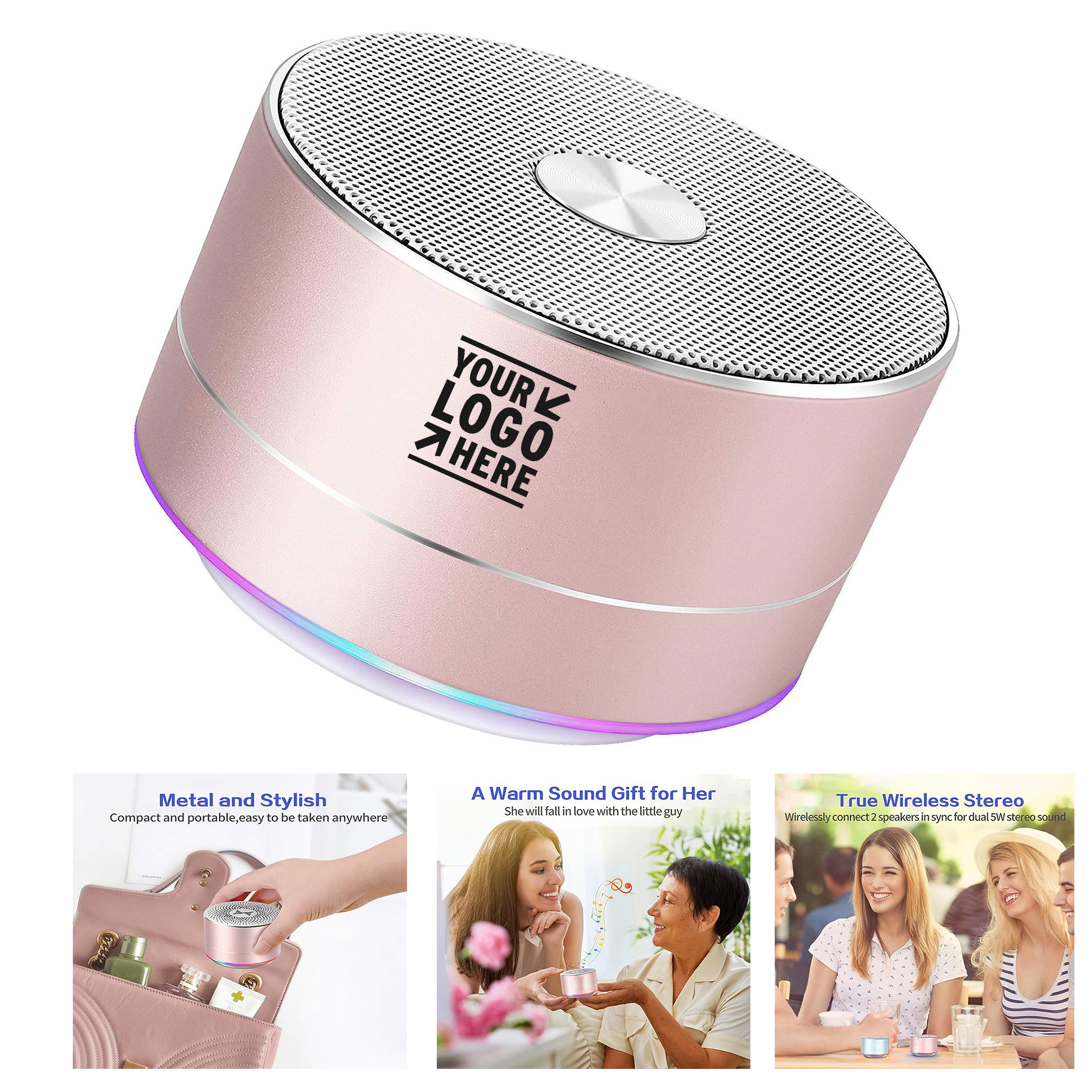 Handsfree Call AUX Line HD Sound Built-in-Mic Portable Wireless Bluetooth Speaker