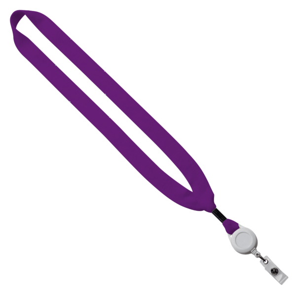 3/4" Cotton Lanyard with Metal Crimp & Retractable Badge Reel 226