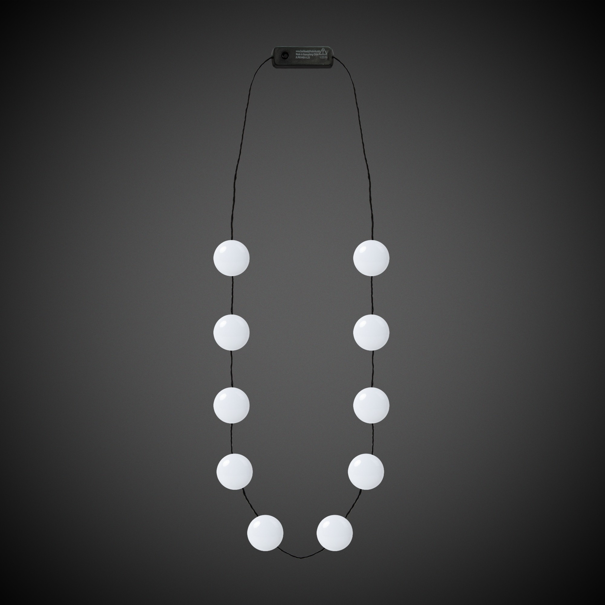White Button Light Up Necklace 3